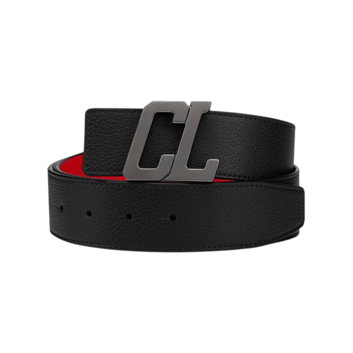Christian Louboutin logo-lettered leather belt