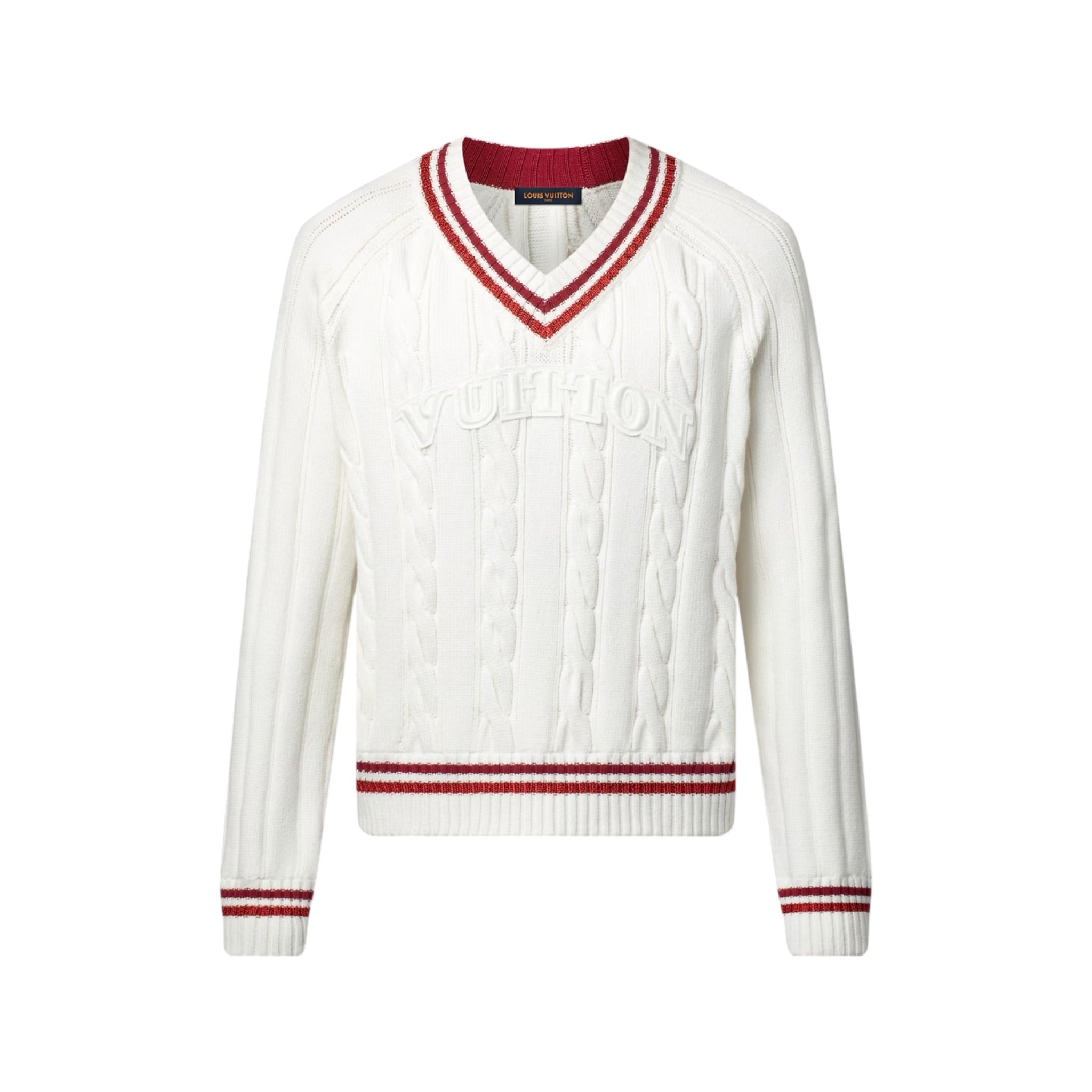 Preppy V-Neck Cable Pullover
