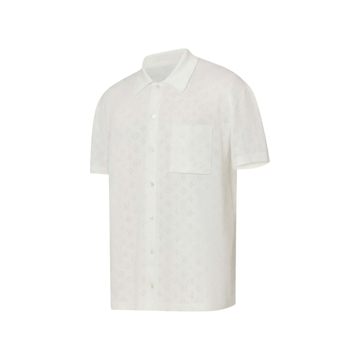 Monogram Pointelle Short-Sleeved Shirt