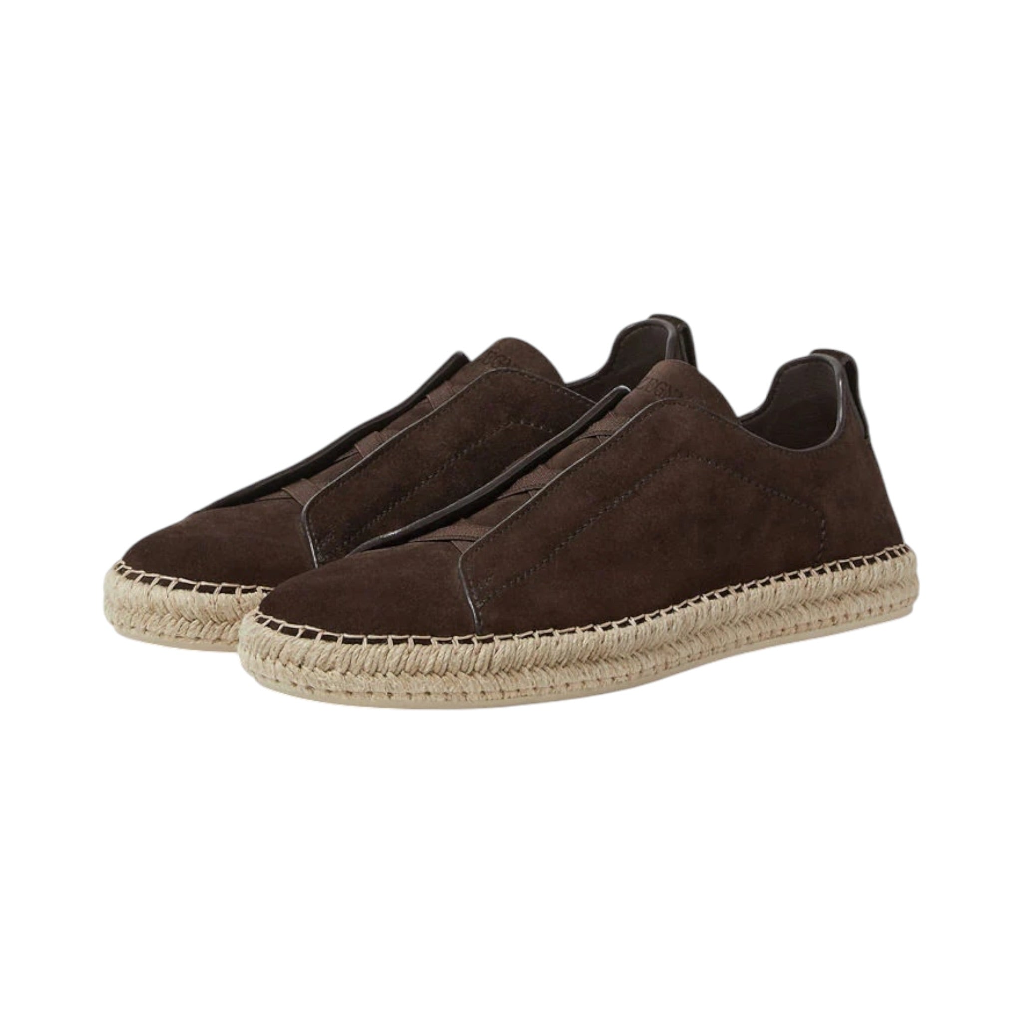 Dark Brown Suede Triple Stitch zegna