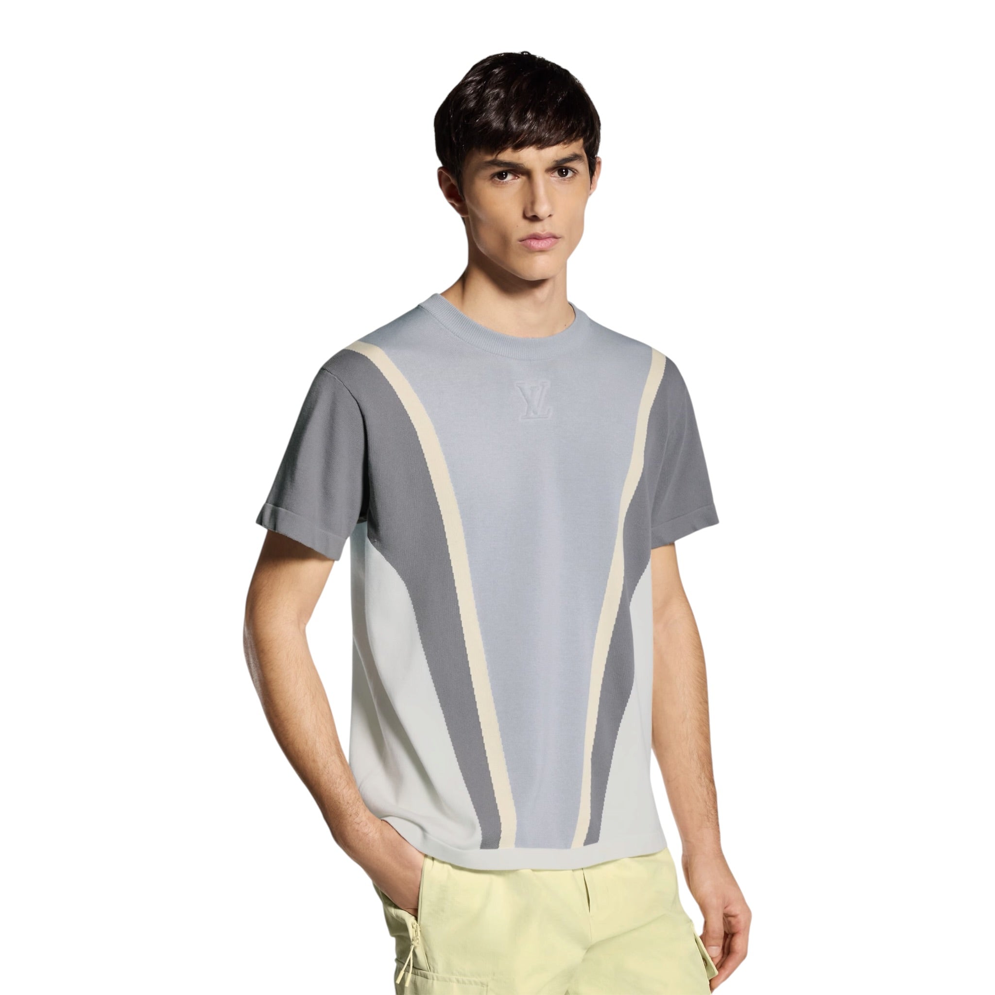 Graphic Cotton Jacquard Short-Sleeved Crewneck