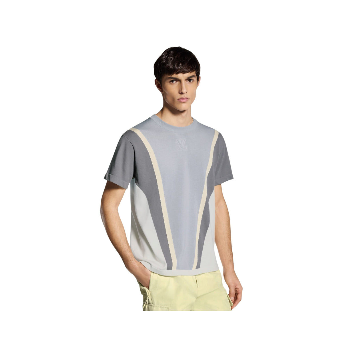 Graphic Cotton Jacquard Short-Sleeved Crewneck