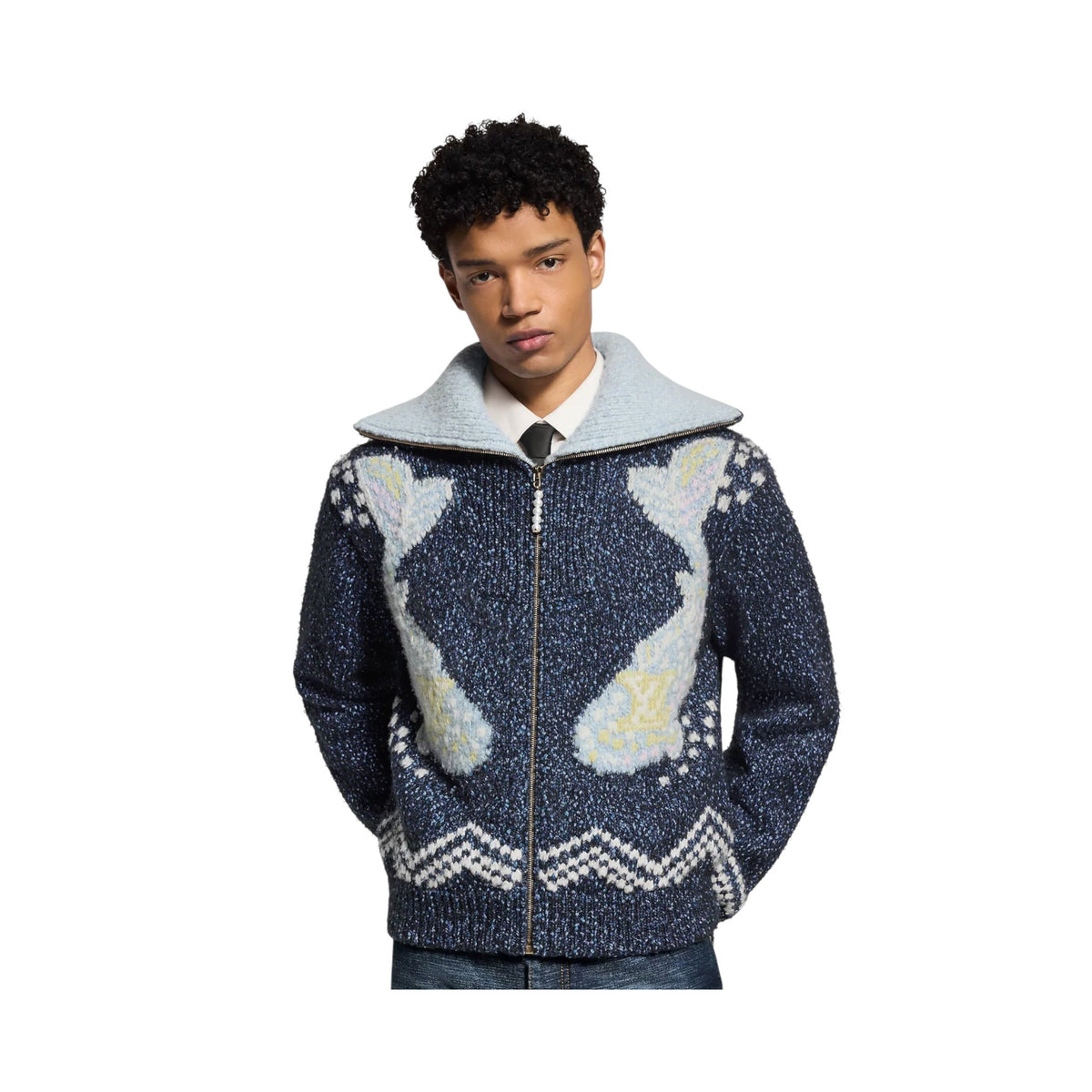 Zippered Knitted Blouson