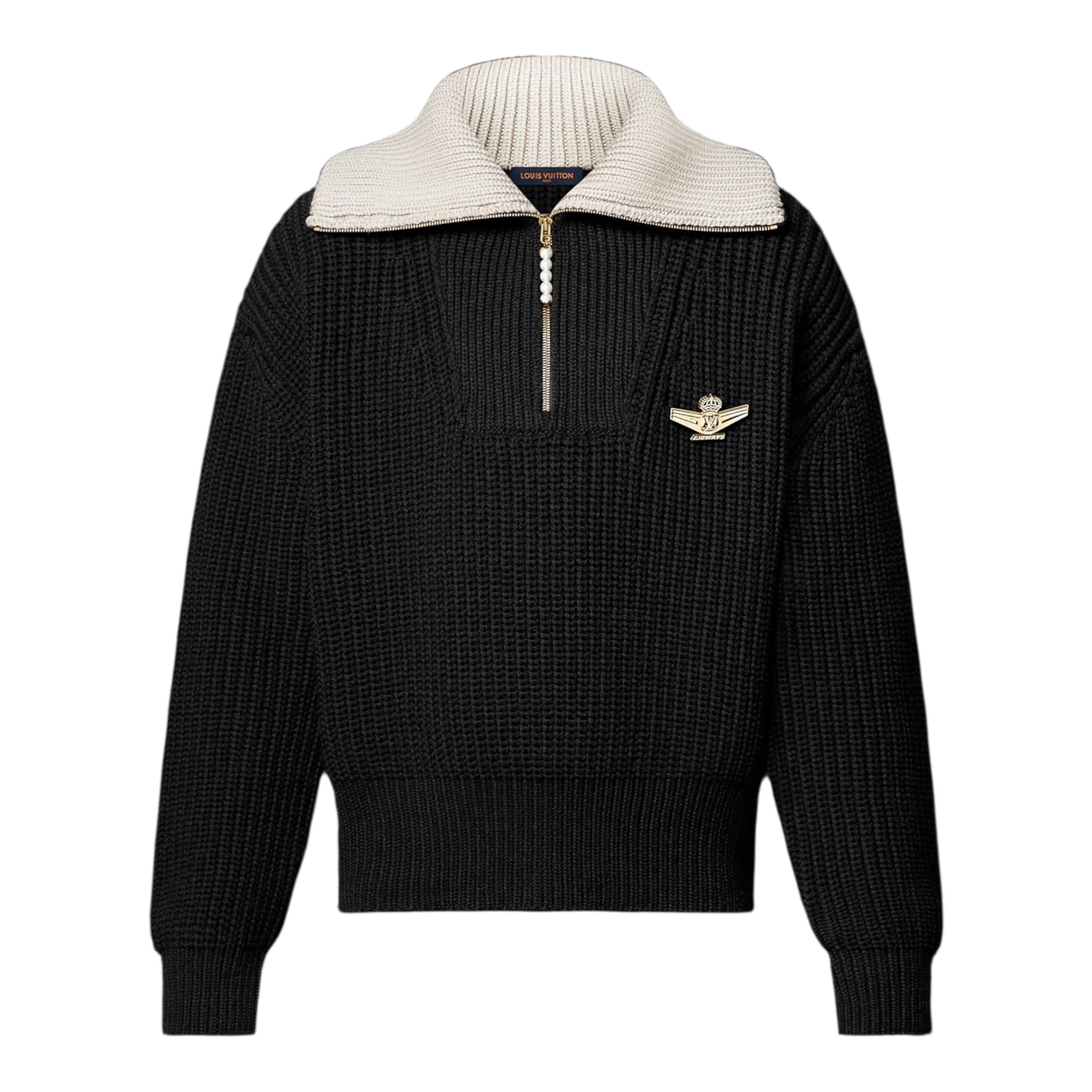 Chunky Wool-Blend Half-Zip Pullover