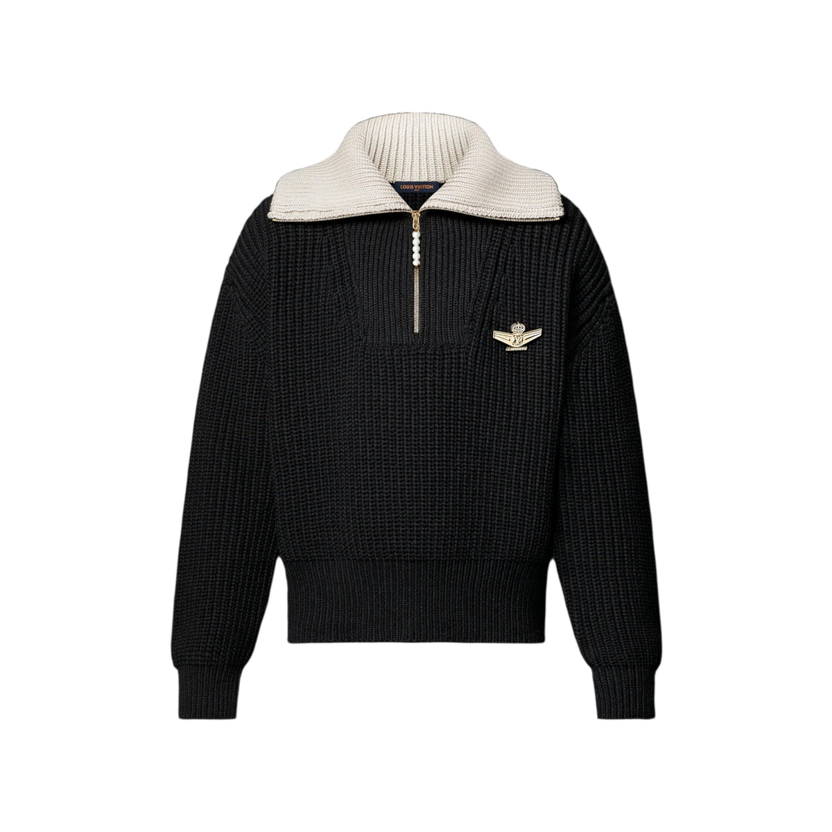 Chunky Wool-Blend Half-Zip Pullover