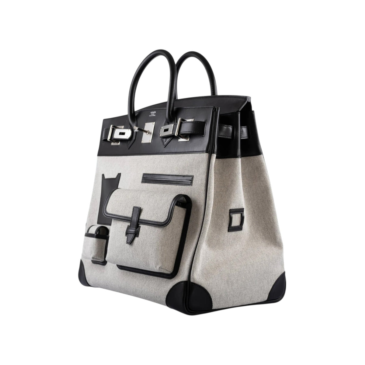 Hermes Cargo HAC Birkin 40 Black Box and Toile Palladium Hardware