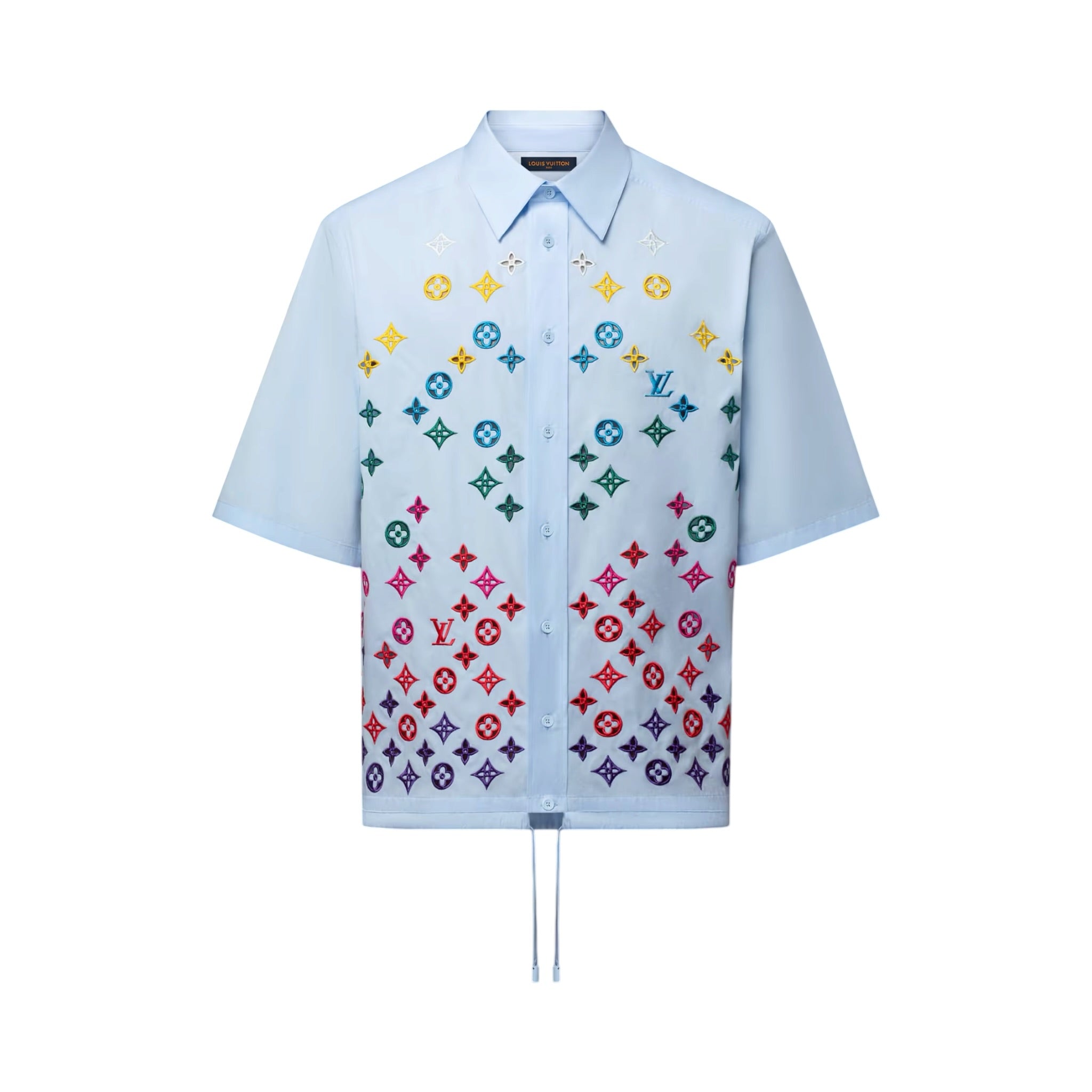 Monogram Flowers Embroidered Short-Sleeved Shirt