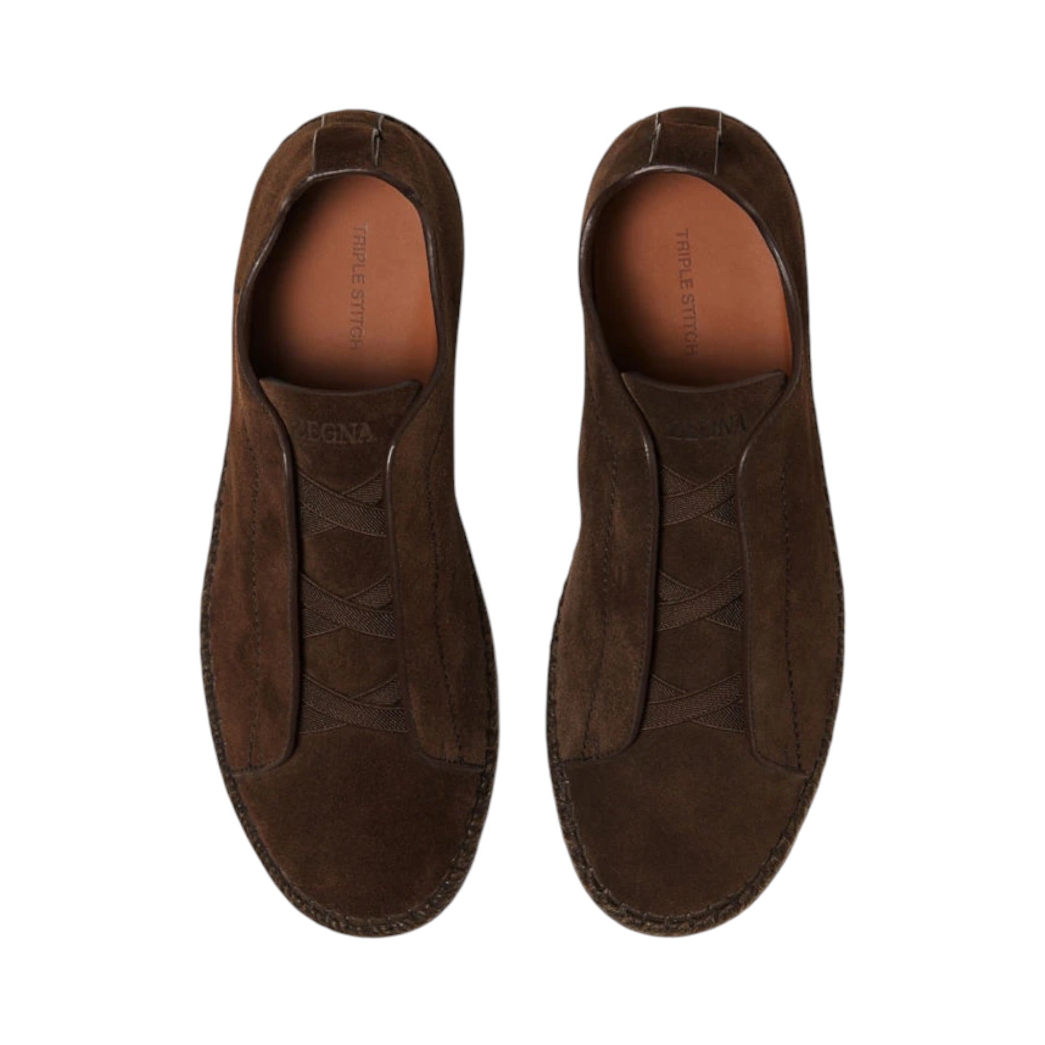 Dark Brown Suede Triple Stitch zegna