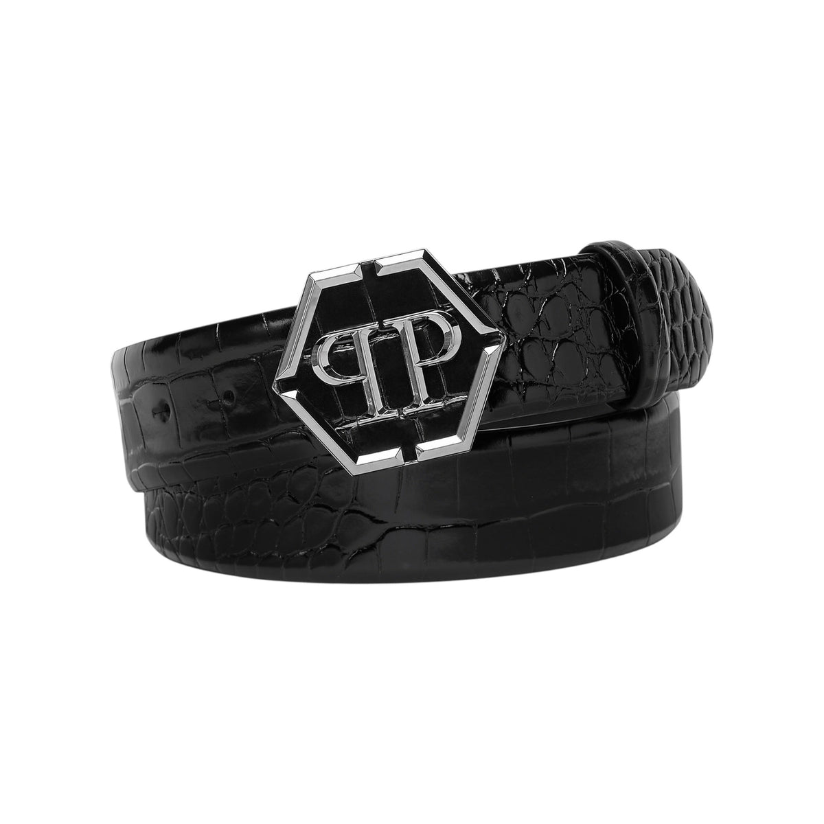 LEATHER BELT HEXAGON pq