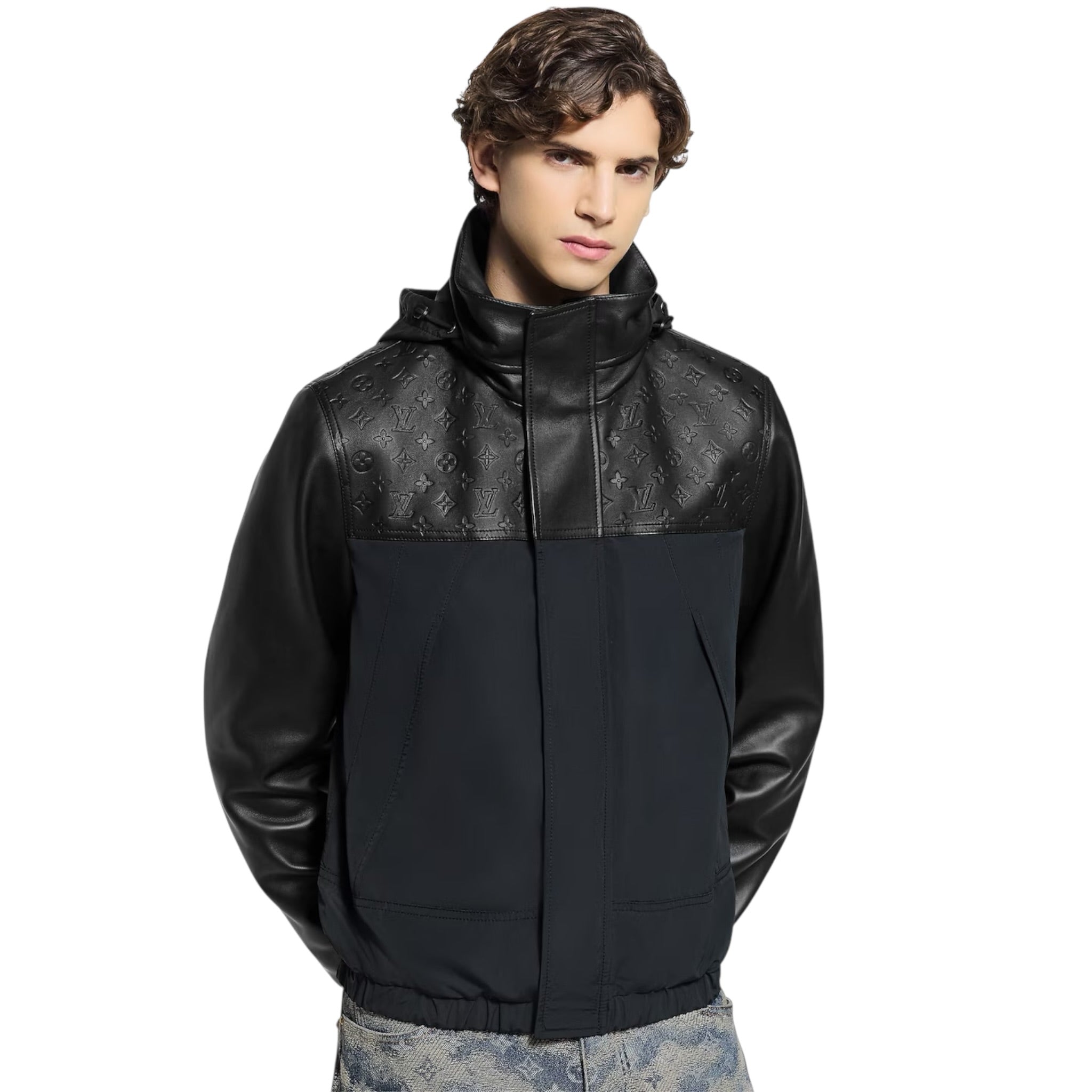 Leather Mix Windbreaker