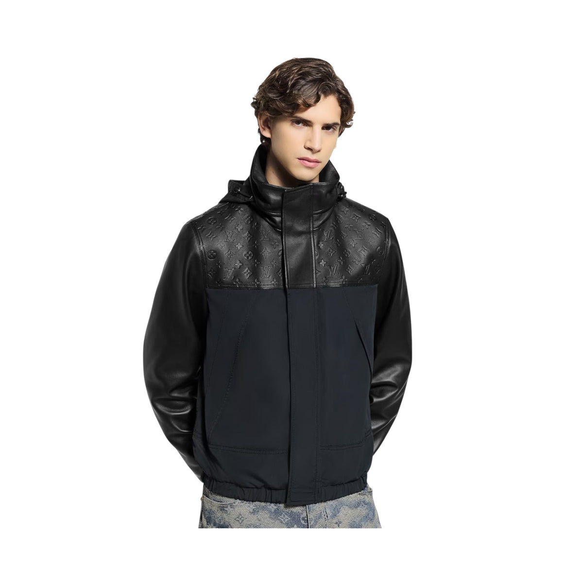 Leather Mix Windbreaker