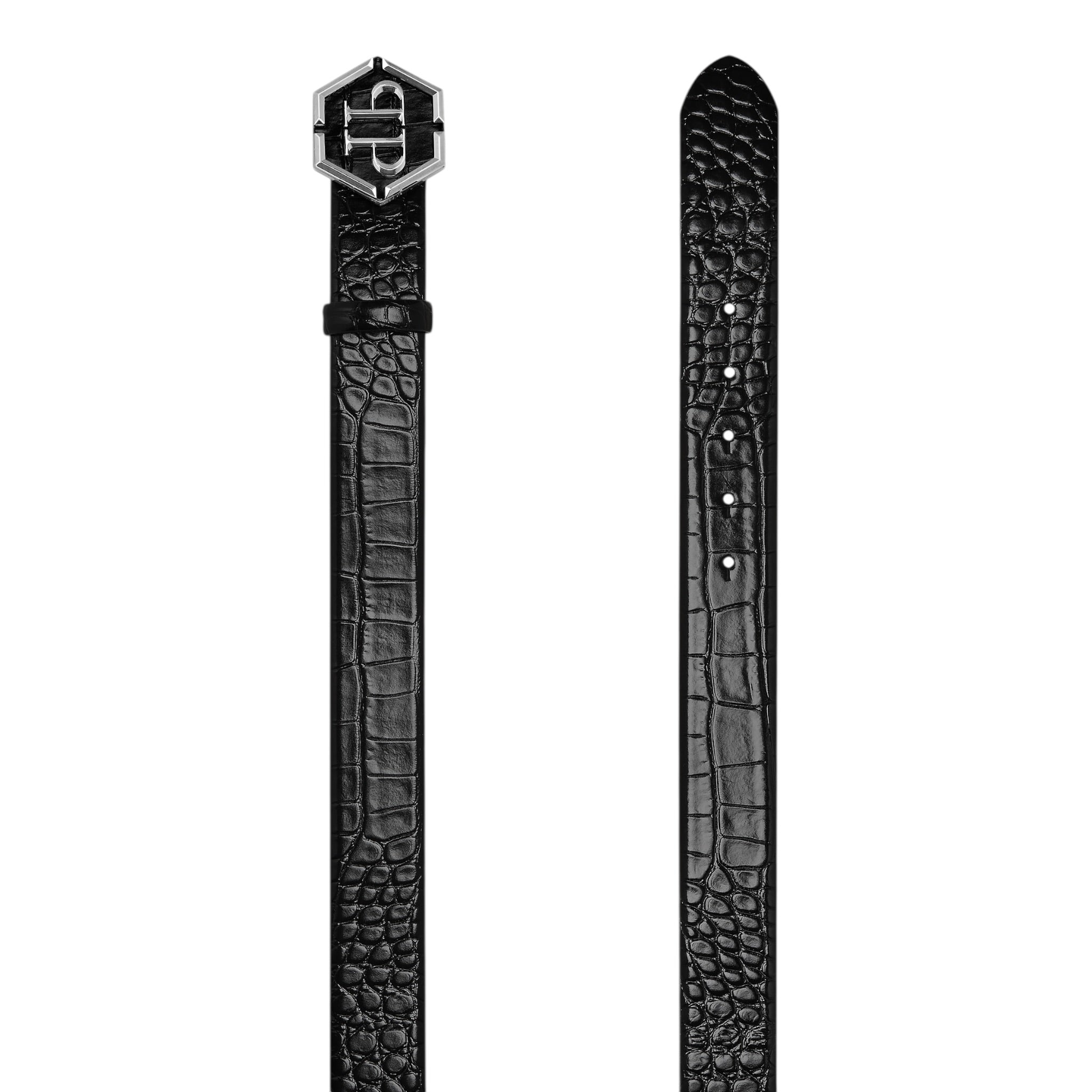 LEATHER BELT HEXAGON pq
