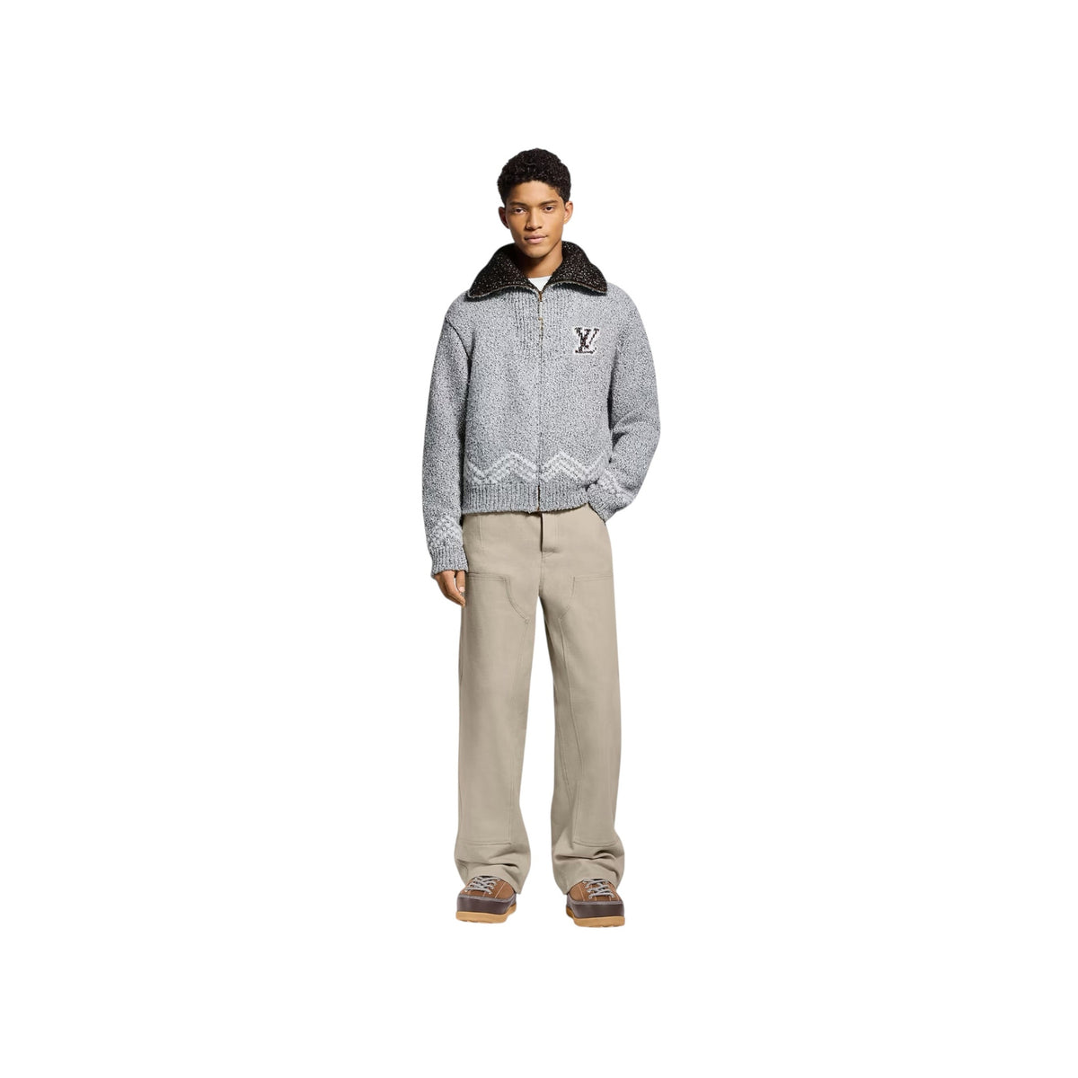Zipped Knitted Blouson