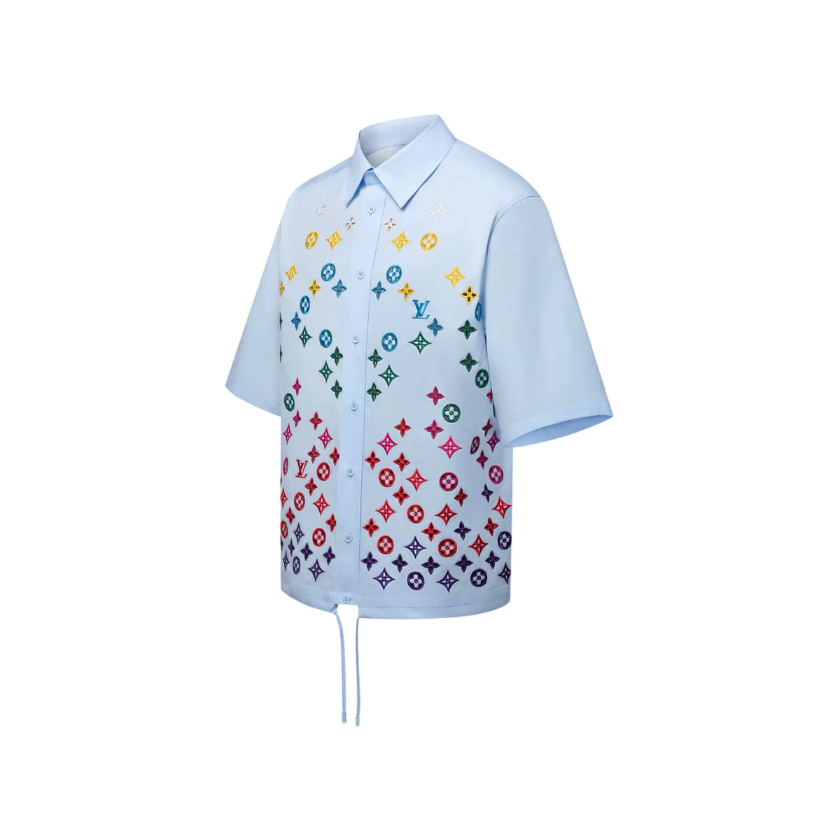 Monogram Flowers Embroidered Short-Sleeved Shirt
