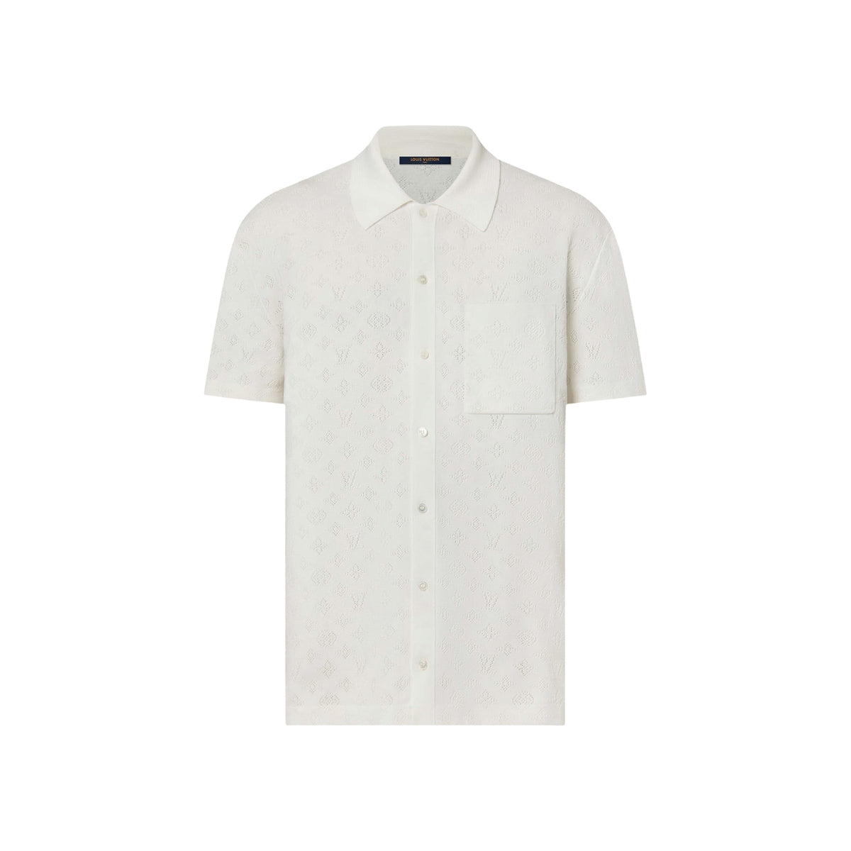 Monogram Pointelle Short-Sleeved Shirt