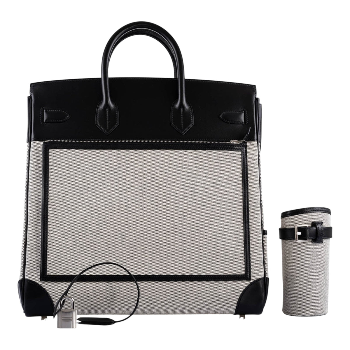 Hermes Cargo HAC Birkin 40 Black Box and Toile Palladium Hardware