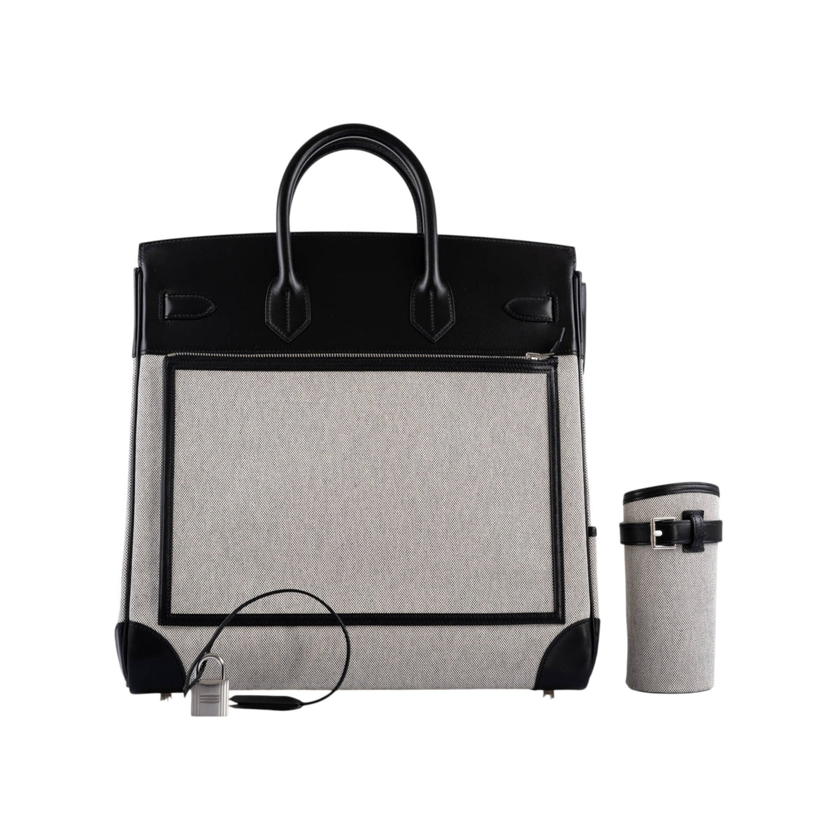 Hermes Cargo HAC Birkin 40 Black Box and Toile Palladium Hardware