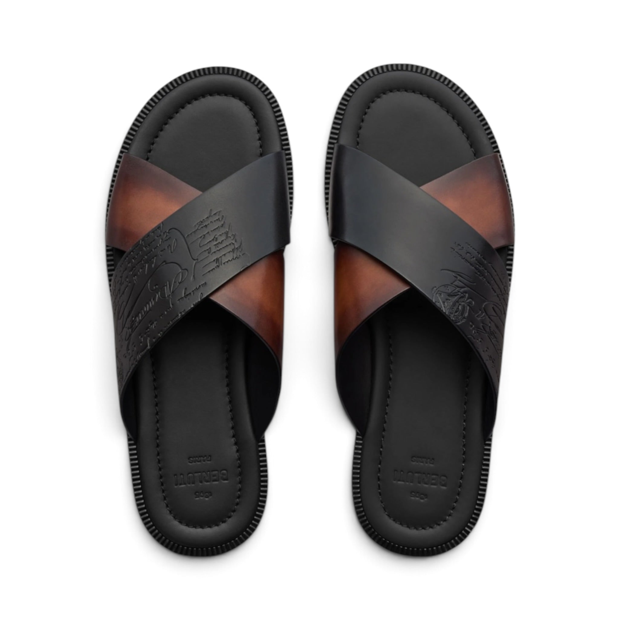 Berluti Sifnos Scritto Leather Sandal