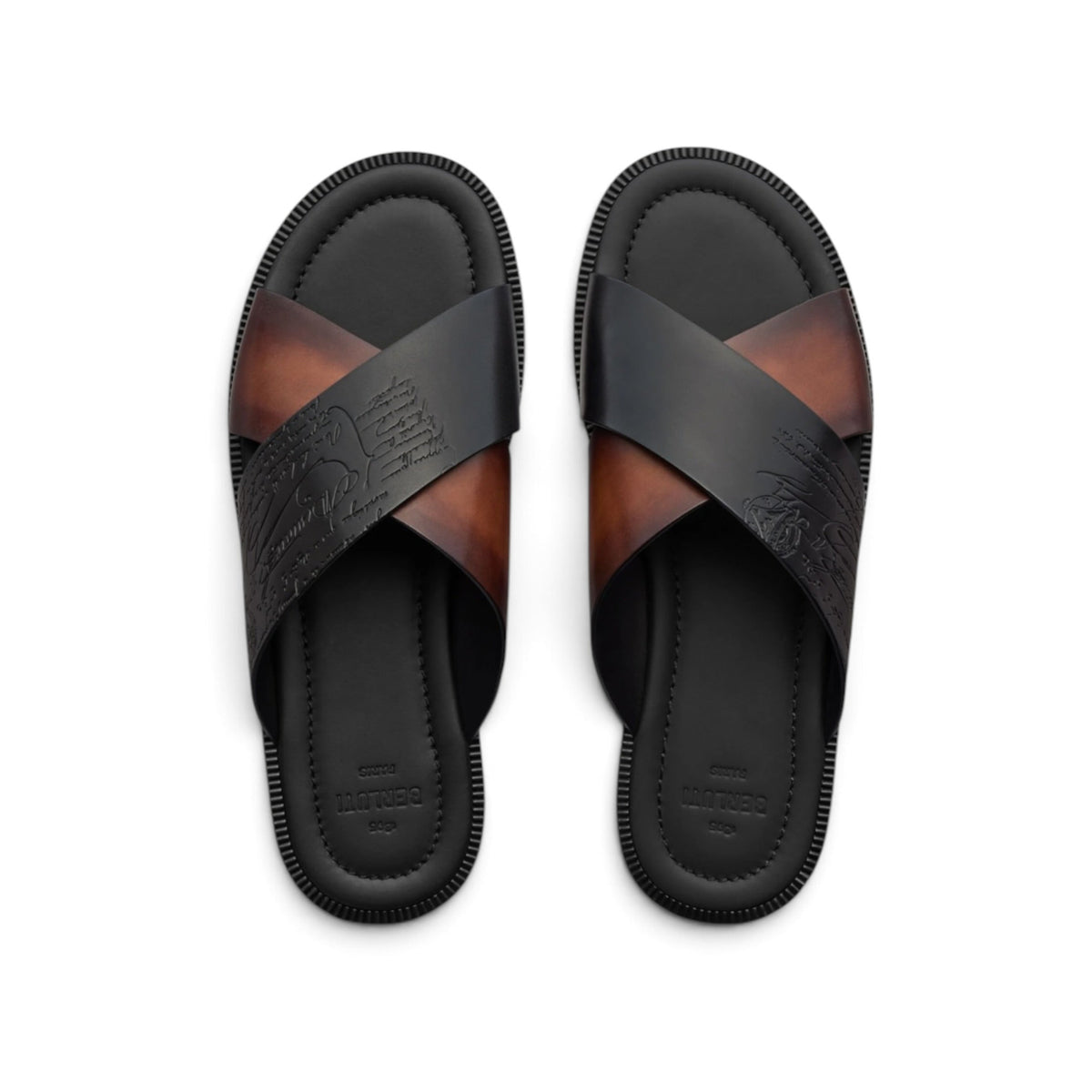 Berluti Sifnos Scritto Leather Sandal