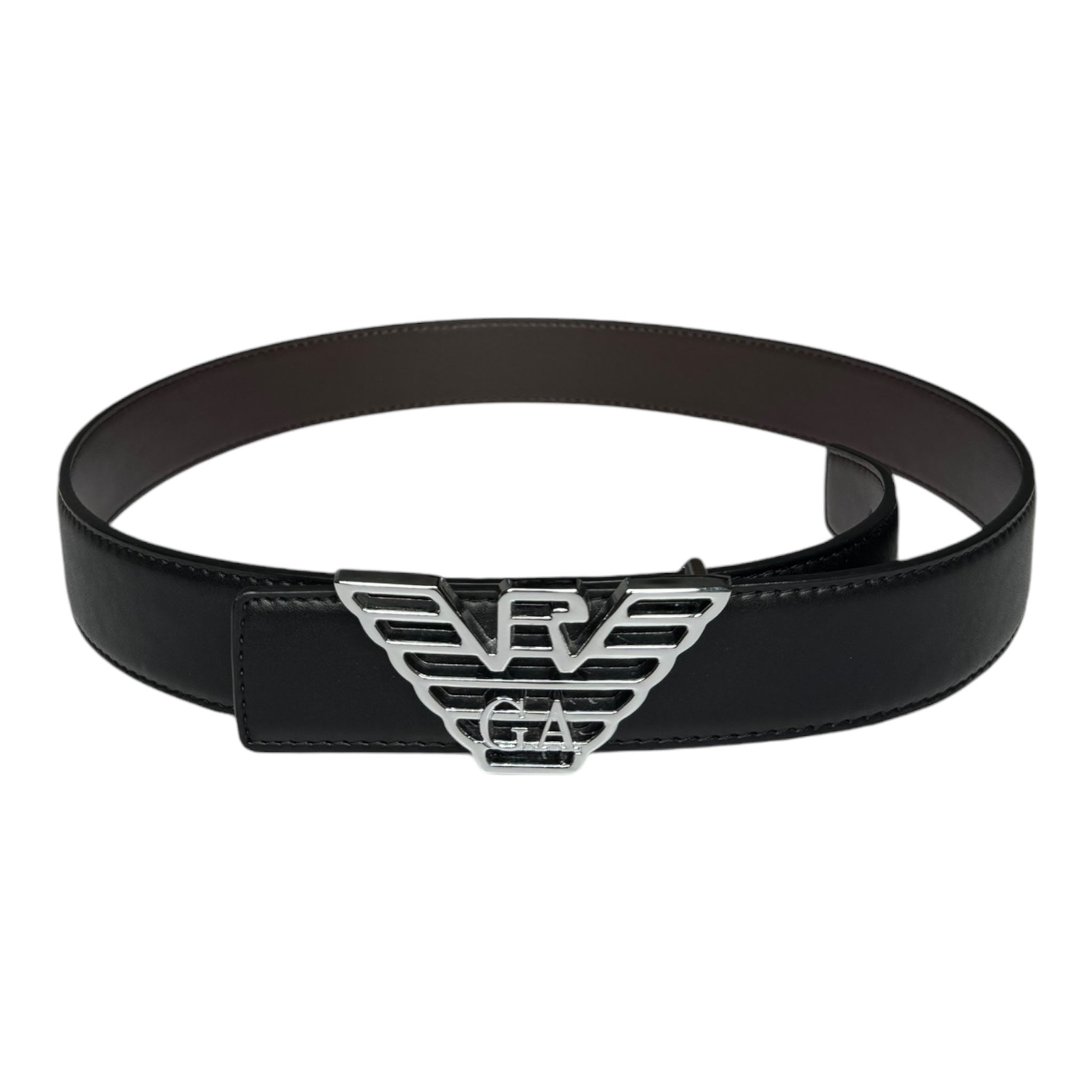 emporio armani logo plate belt