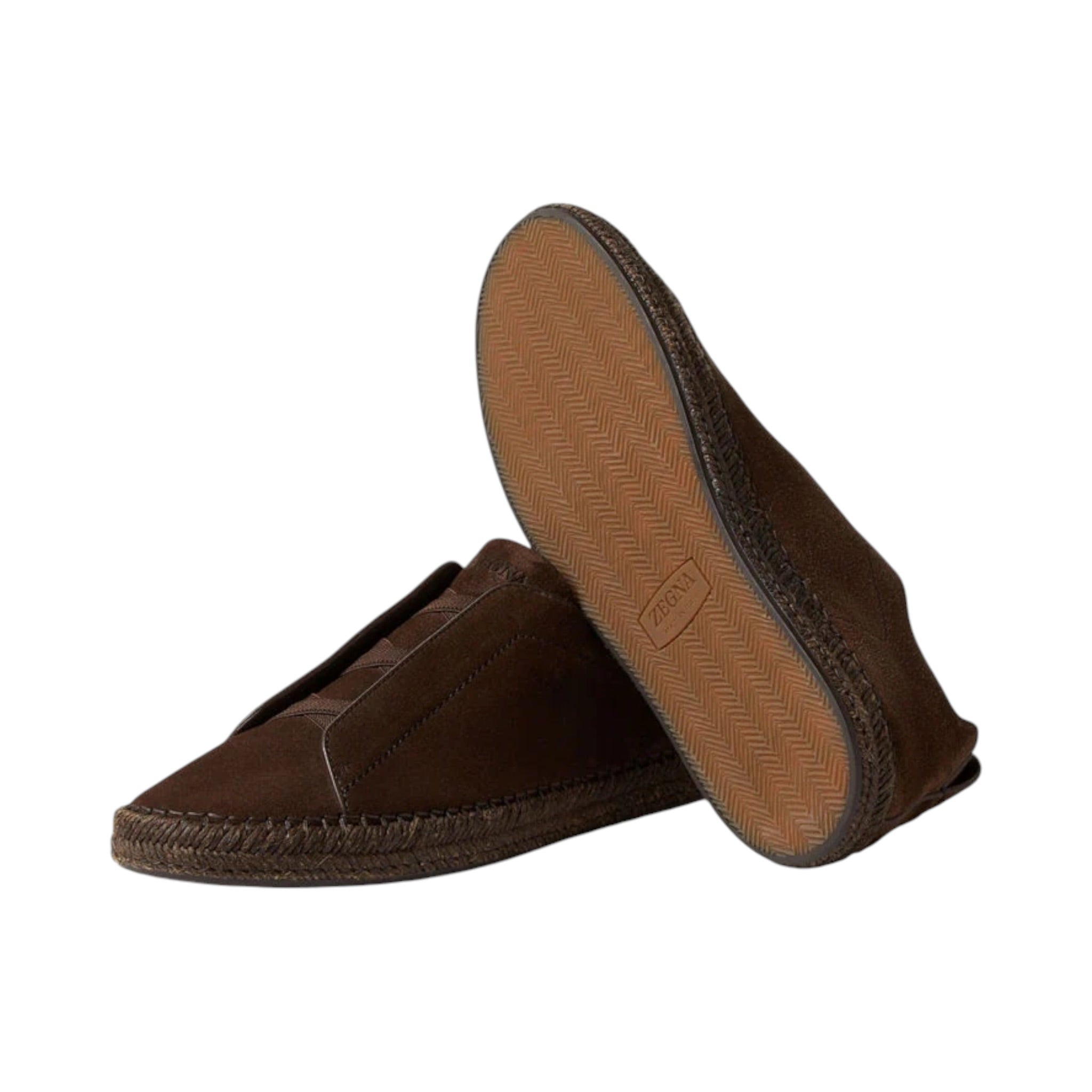 Dark Brown Suede Triple Stitch zegna