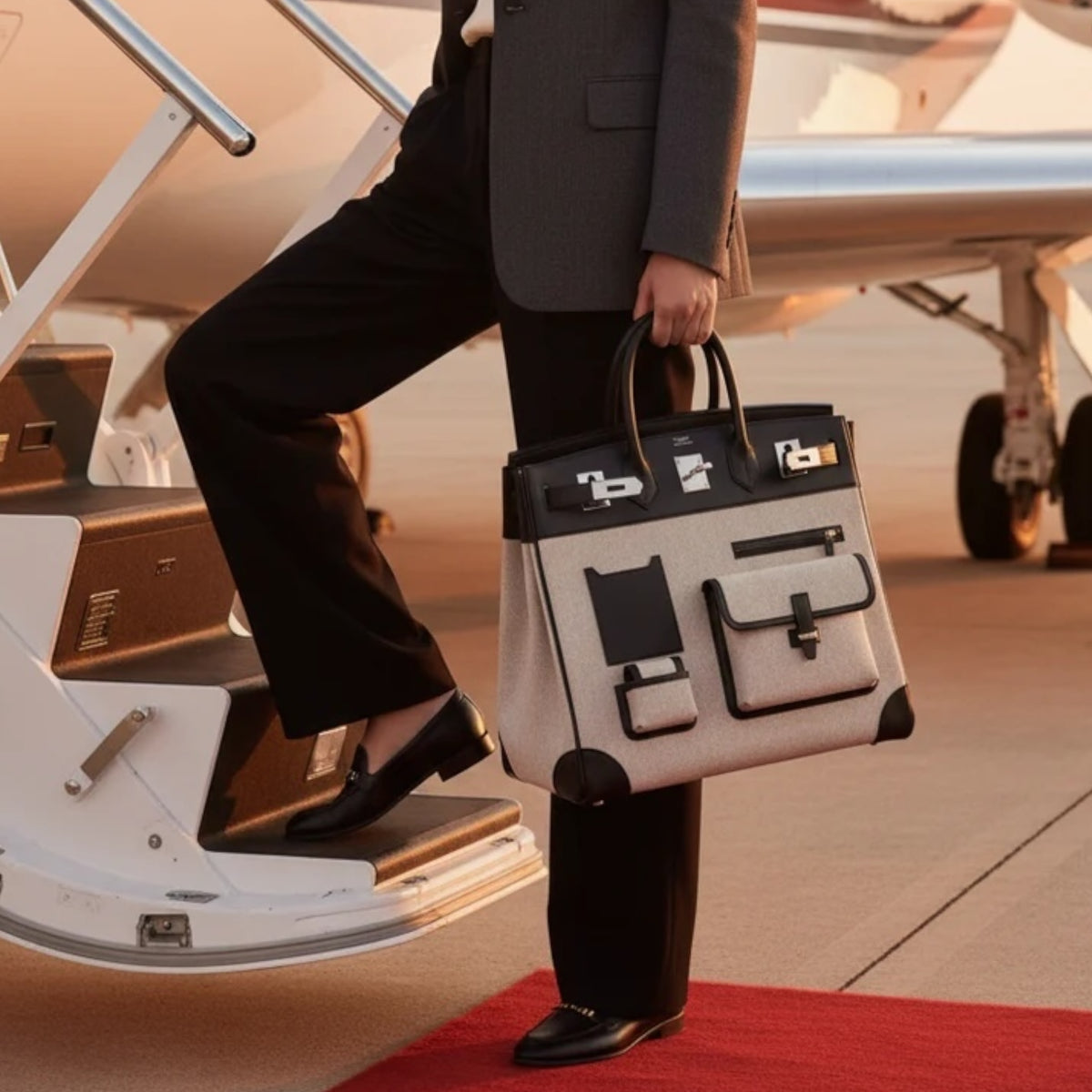 Hermes Cargo HAC Birkin 40 Black Box and Toile Palladium Hardware