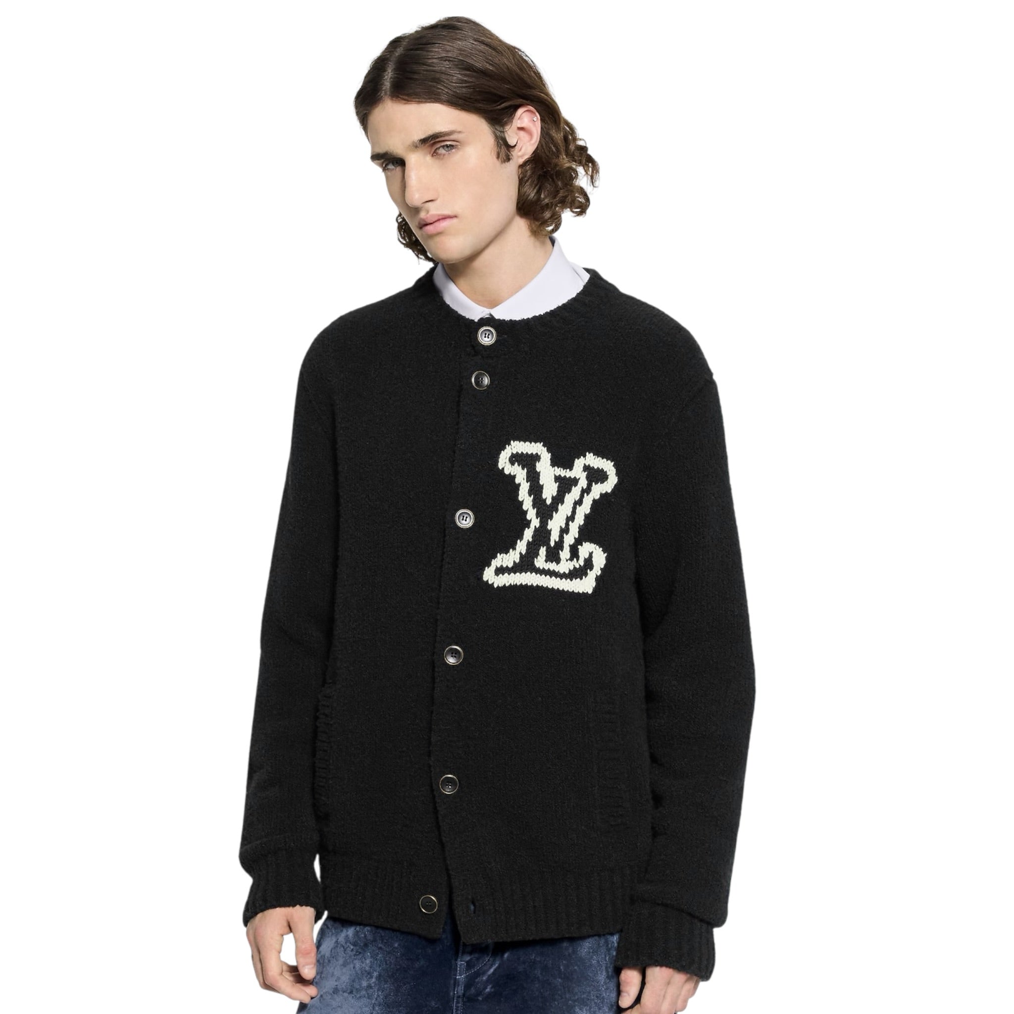 Chunky Intarsia Signature Cardigan