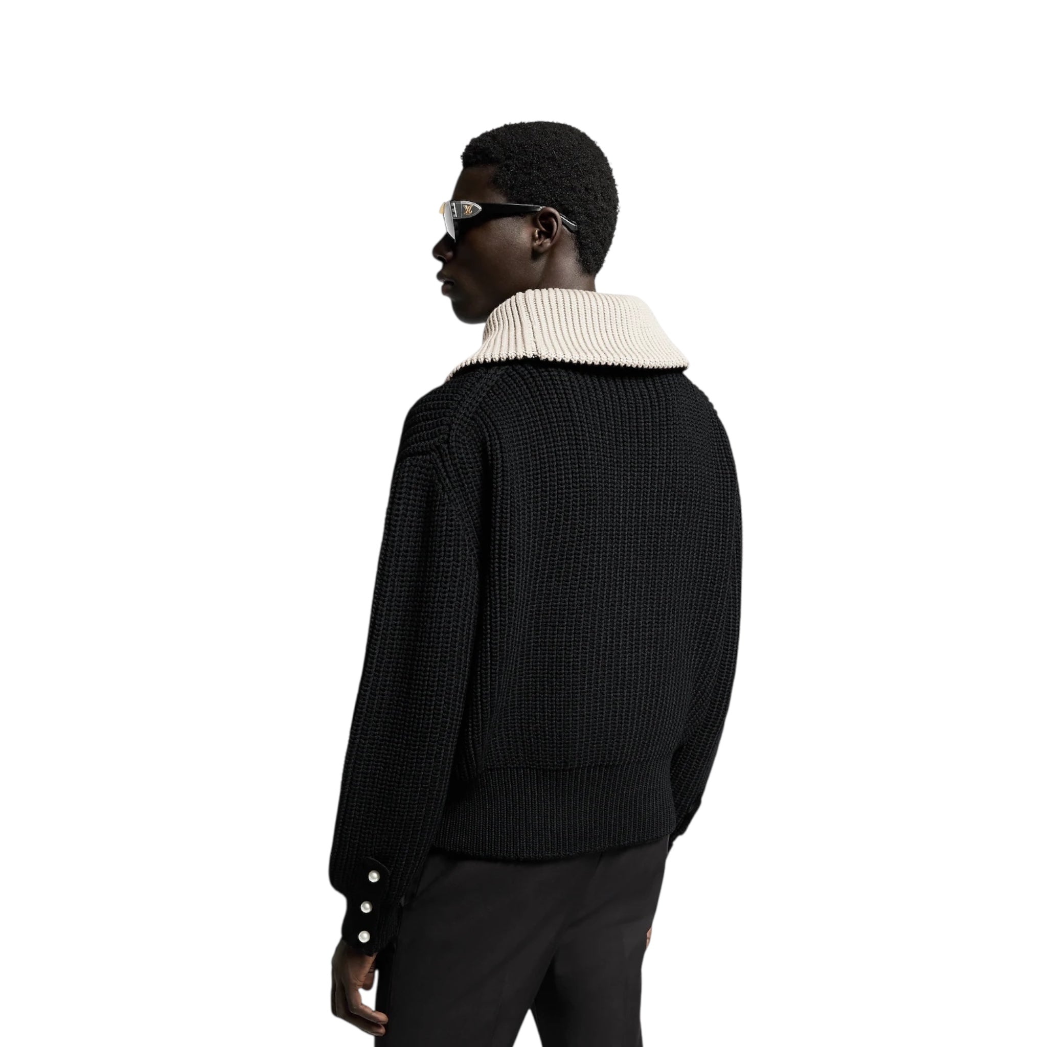 Chunky Wool-Blend Half-Zip Pullover