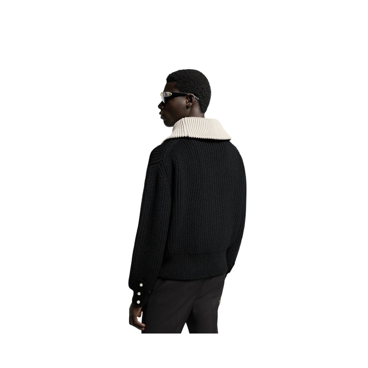 Chunky Wool-Blend Half-Zip Pullover