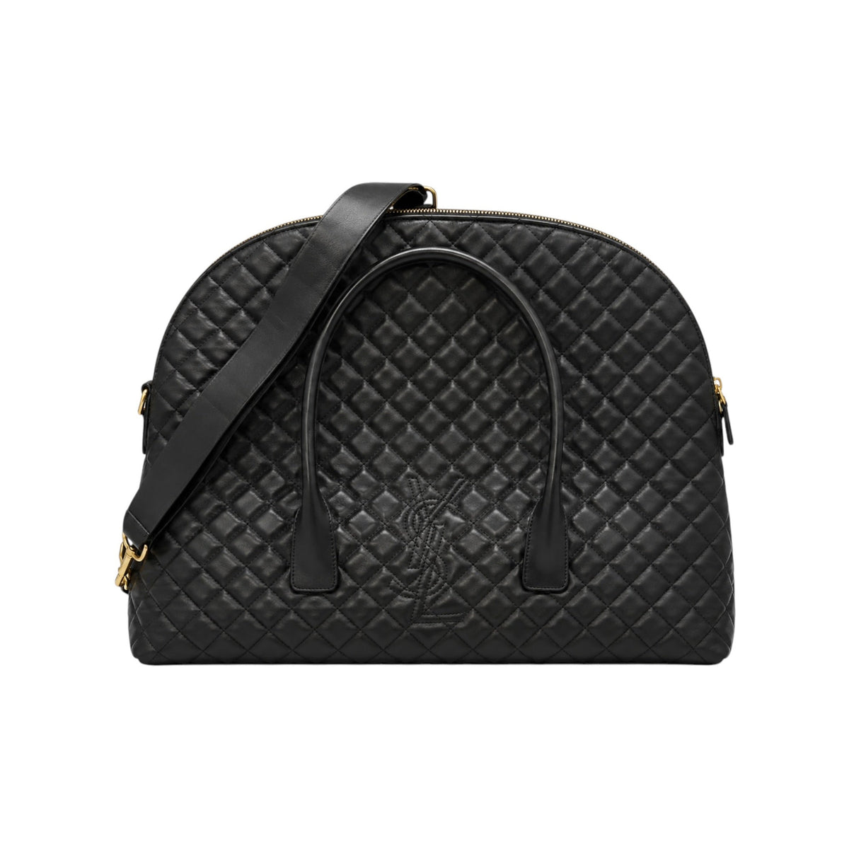 Saint Laurent Calfskin Quilted ES Giant Travel Bag Black