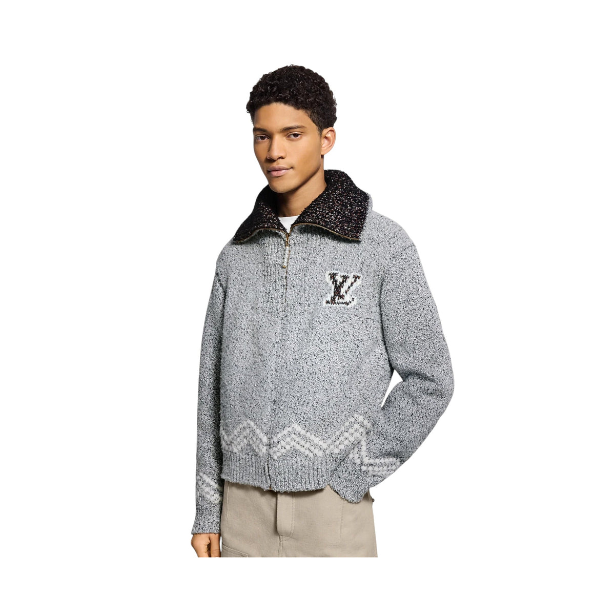 Zipped Knitted Blouson