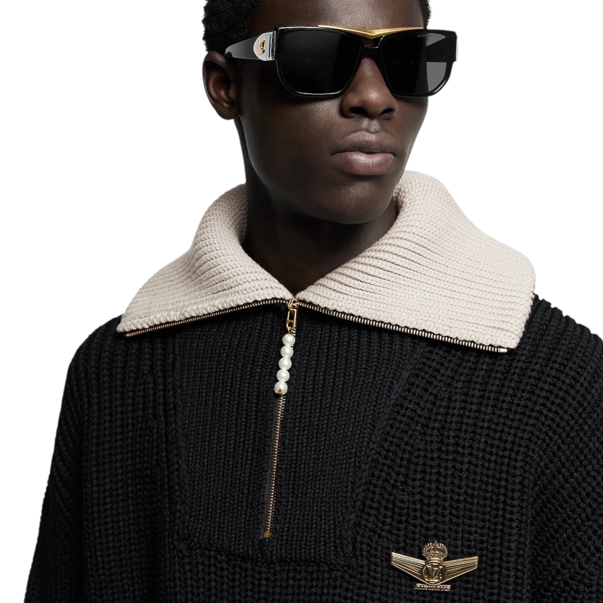 Chunky Wool-Blend Half-Zip Pullover