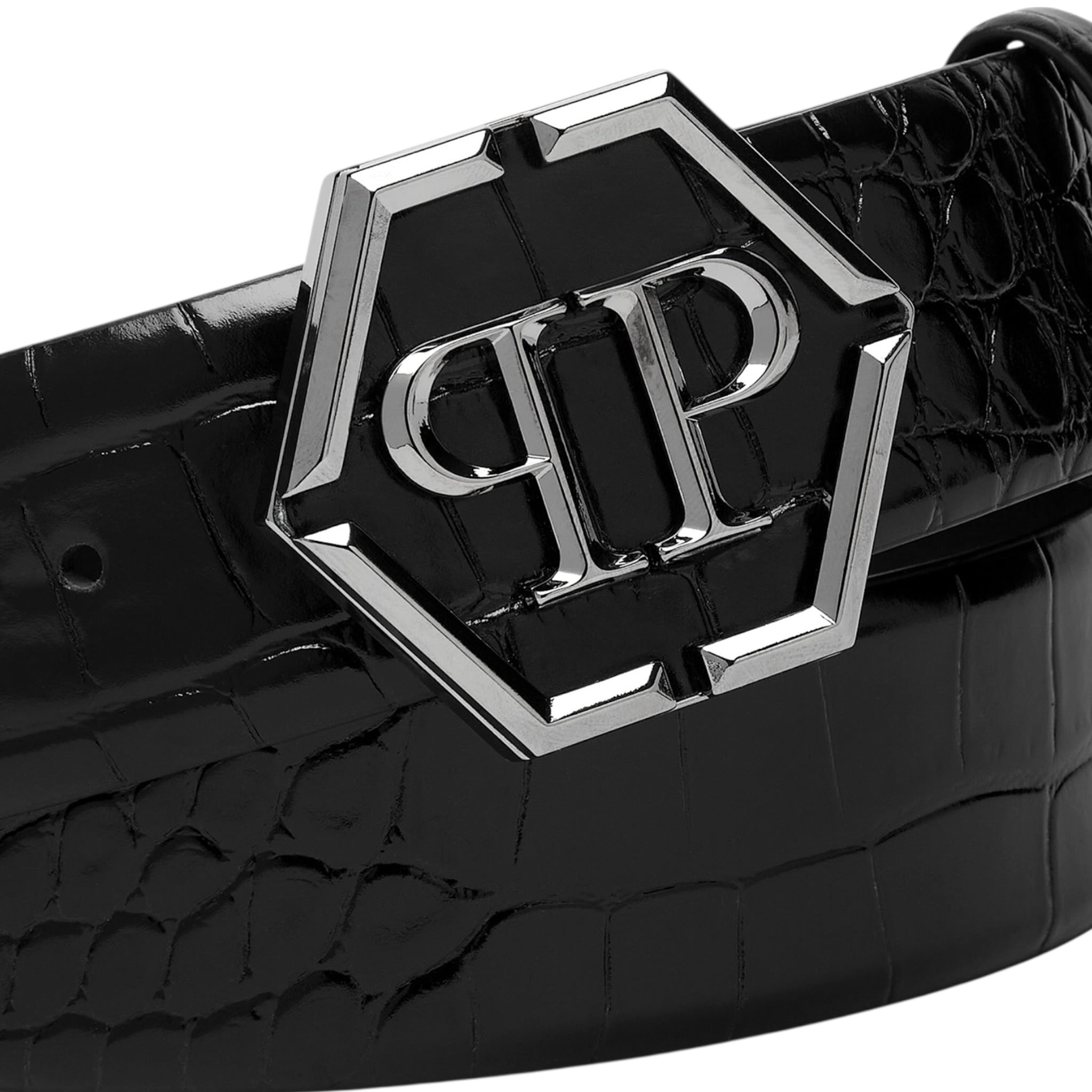 LEATHER BELT HEXAGON pq