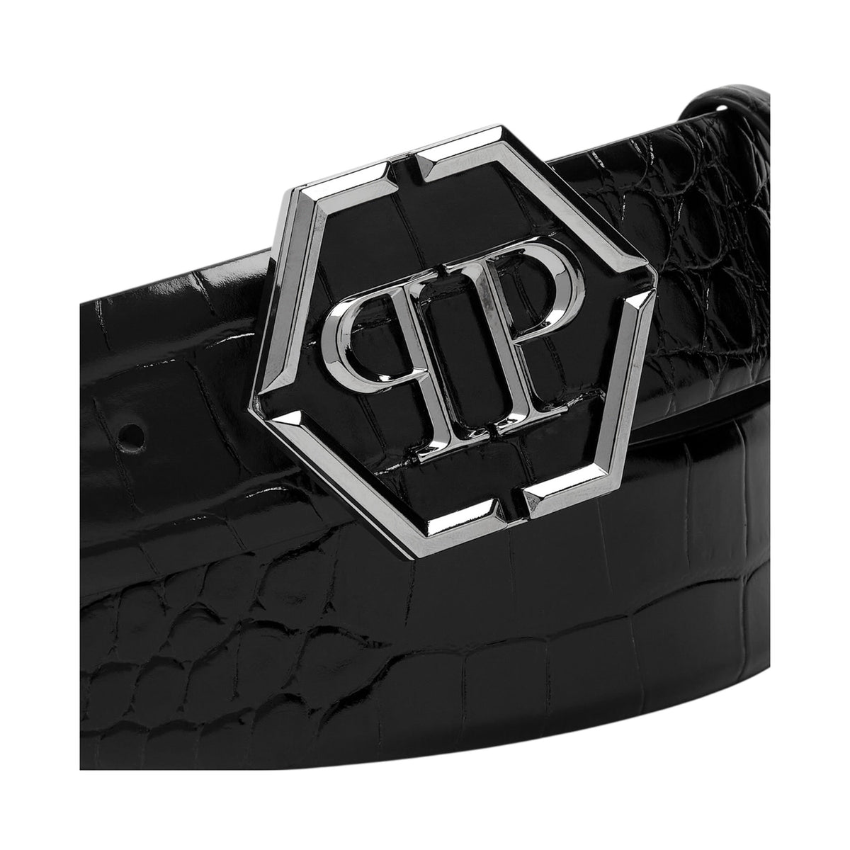 LEATHER BELT HEXAGON pq