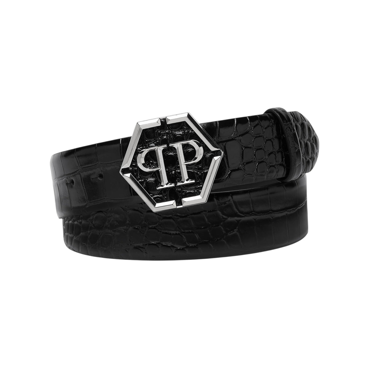 LEATHER BELT HEXAGON pq