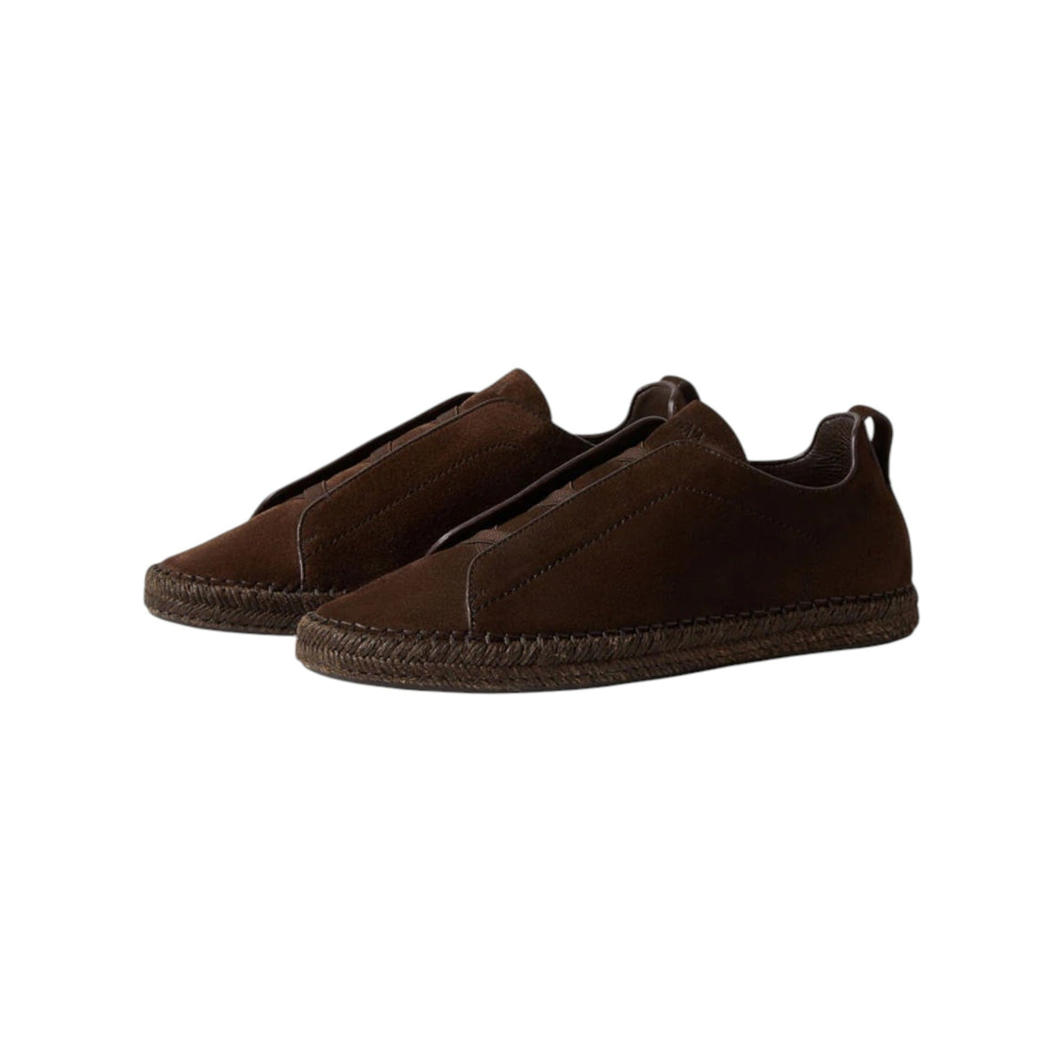 Dark Brown Suede Triple Stitch zegna