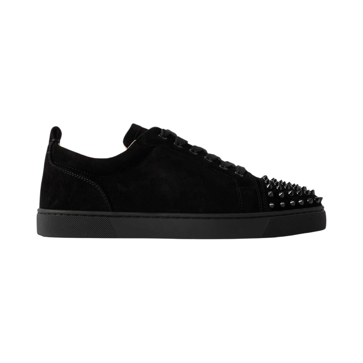 Christian Louboutin - Louis Junior Spikes Cap-Toe Suede Sneakers - Black