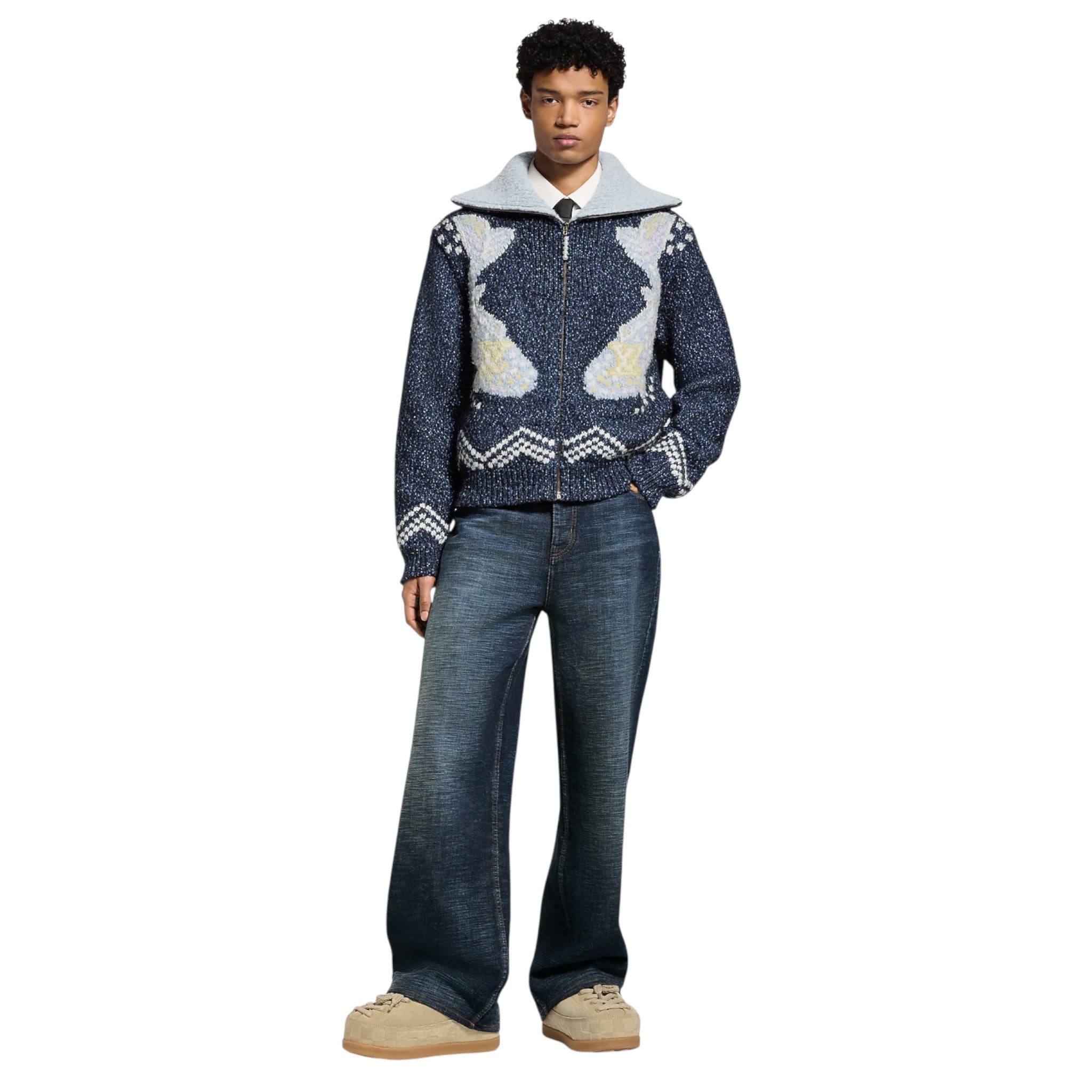 Zippered Knitted Blouson