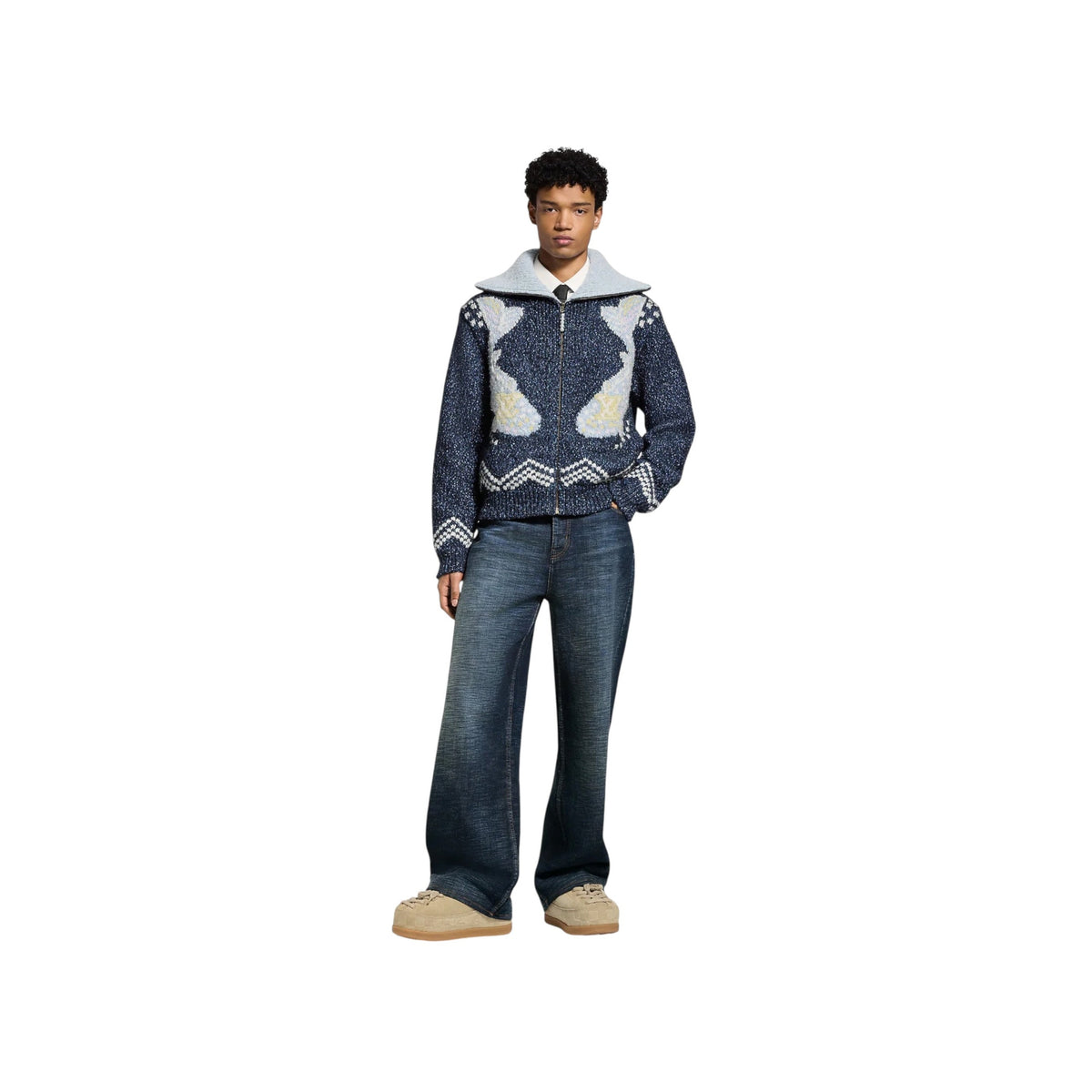 Zippered Knitted Blouson