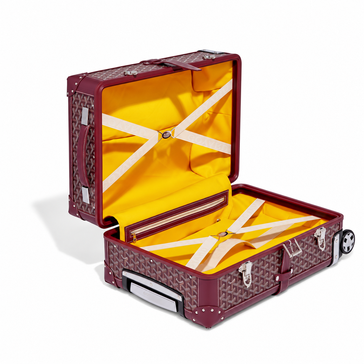 Goyard Bourget PM Trolley Case – Burgundy, product view 3 on white