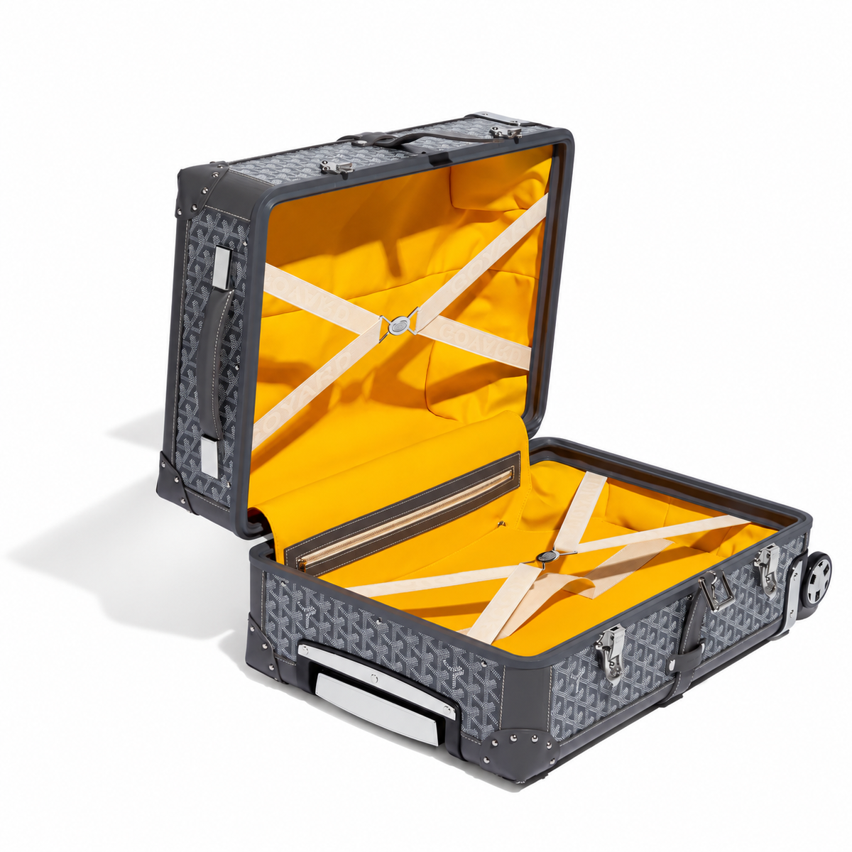 Goyard Bourget PM Trolley Case – Grey, product view 3 on white