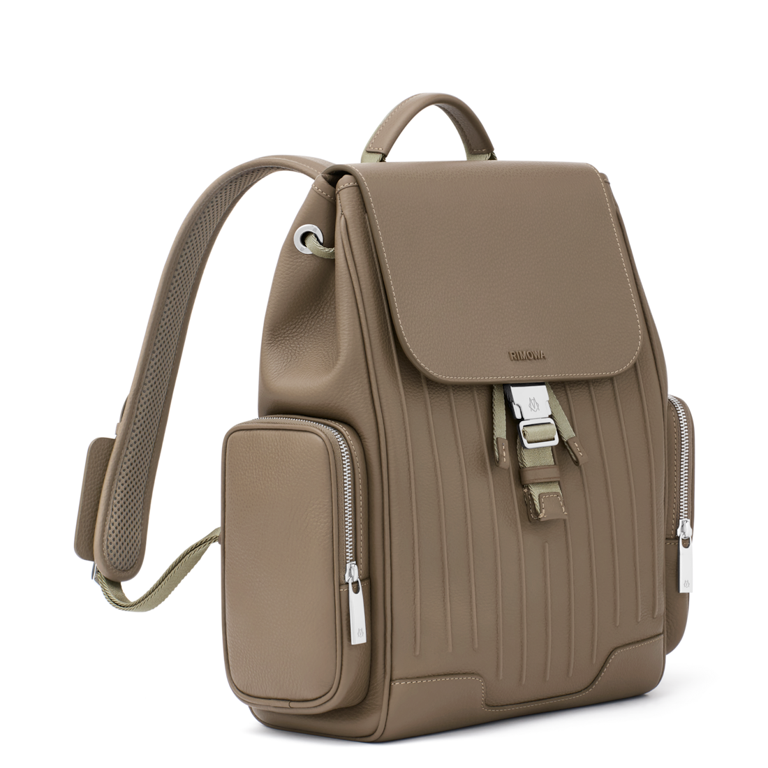 RIMOWA Never Still Leather Flap Backpack Small — Mocha brown — view 2