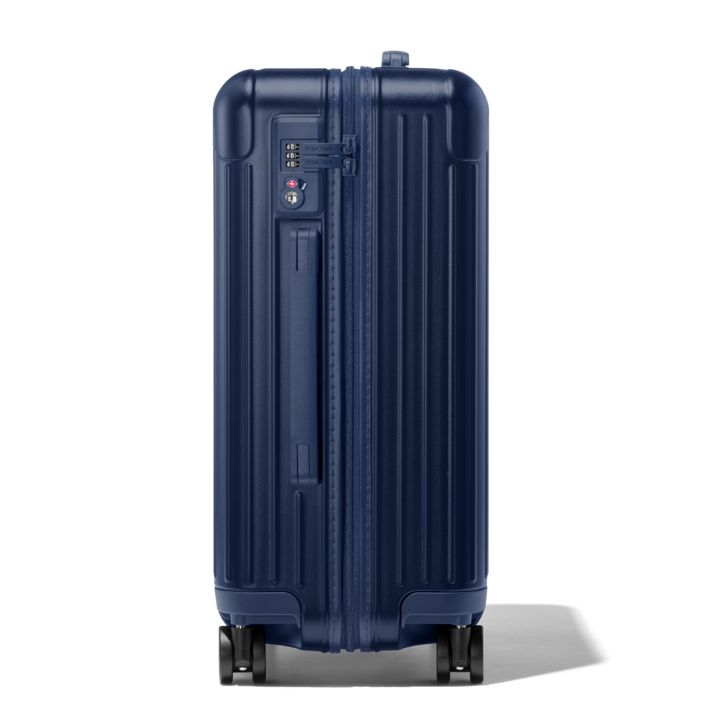 RIMOWA Essential Cabin – Matte Blue – view 3 on white background