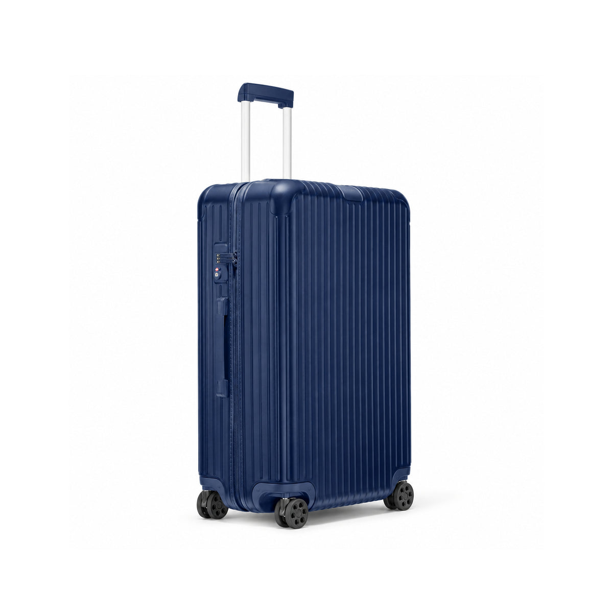 RIMOWA Essential Check-In L Matte Blue – angled view