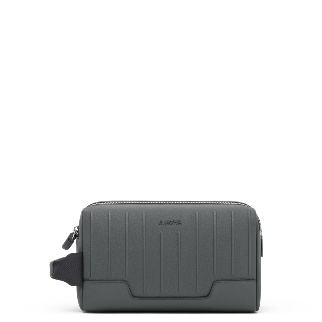 RIMOWA Never Still Leather Toiletry Bag Grey — front view