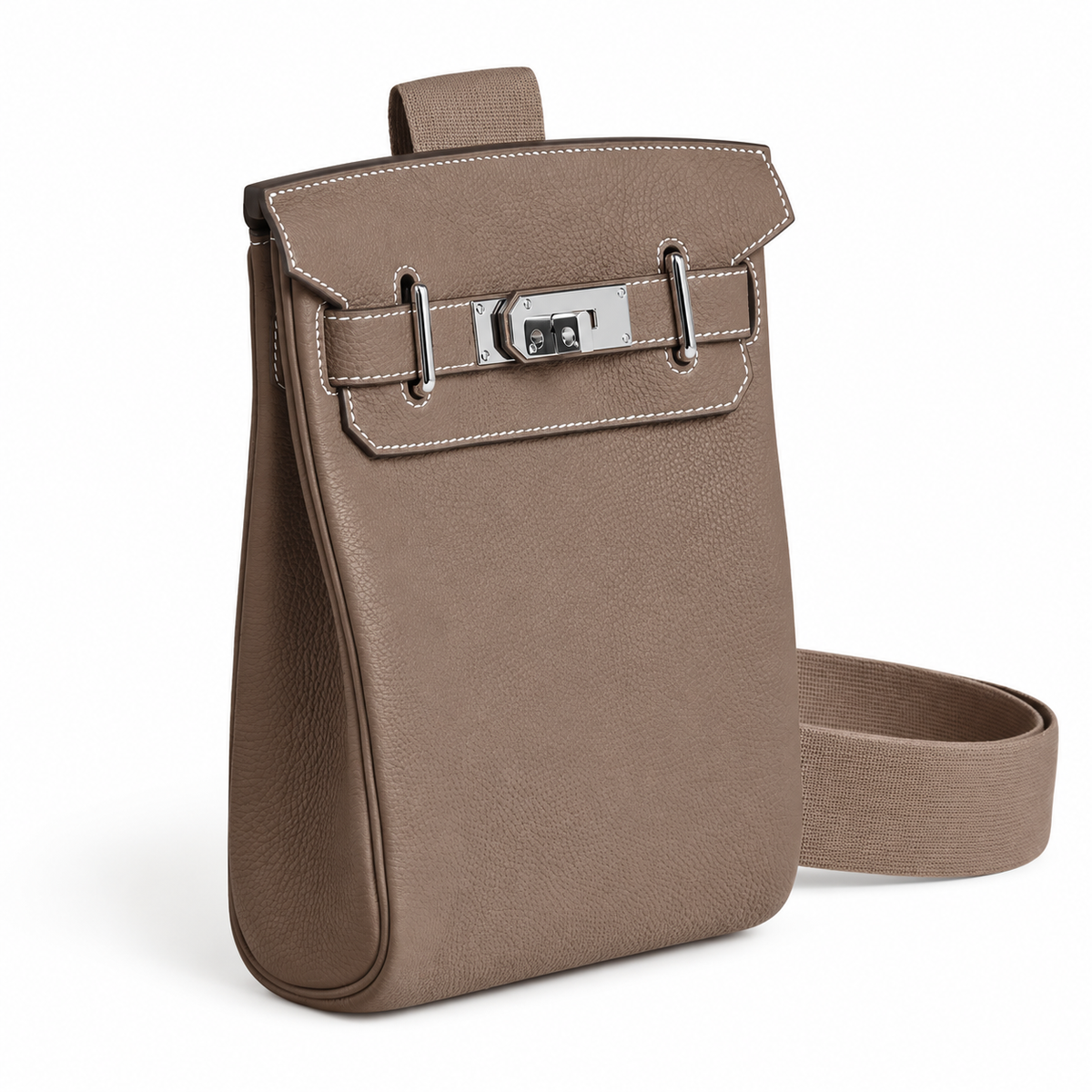 Hermès Hac a Dos PM – Étoupe – side on white background