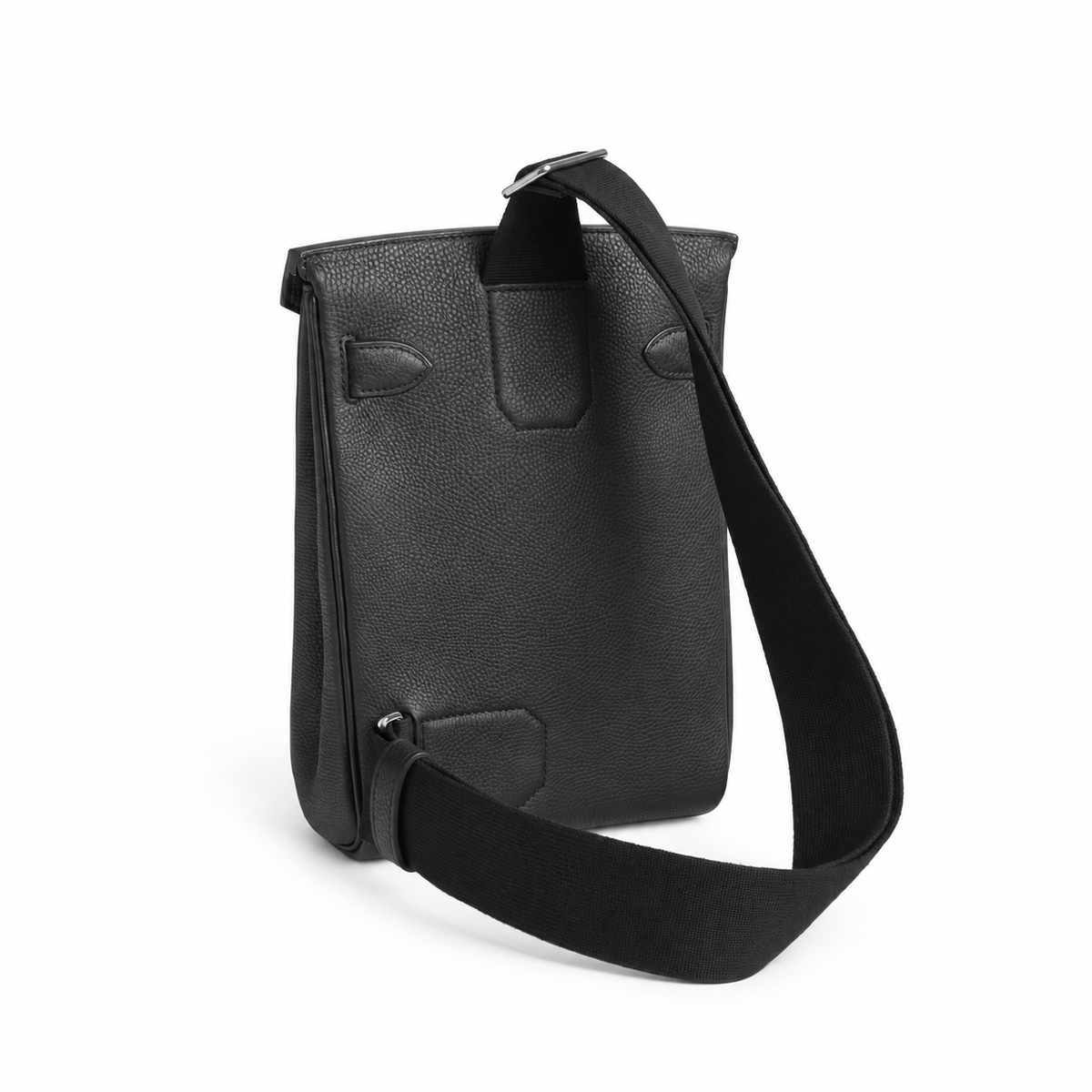 Hermès Hac a Dos PM – Plomb – Rear view on white background