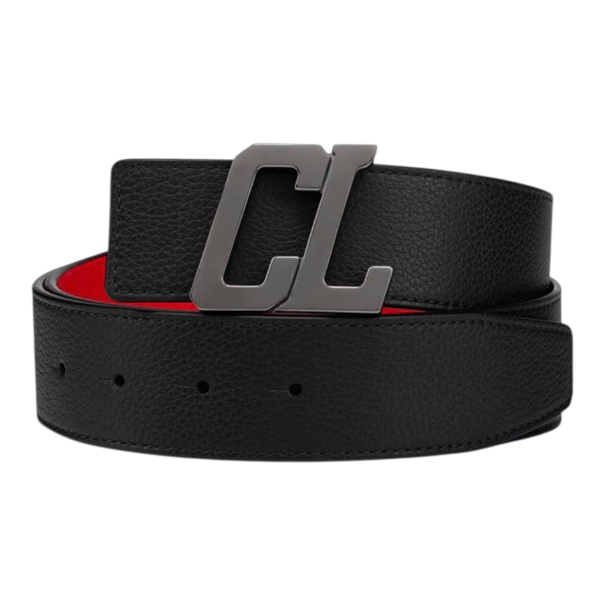 Christian Louboutin logo-lettered leather belt