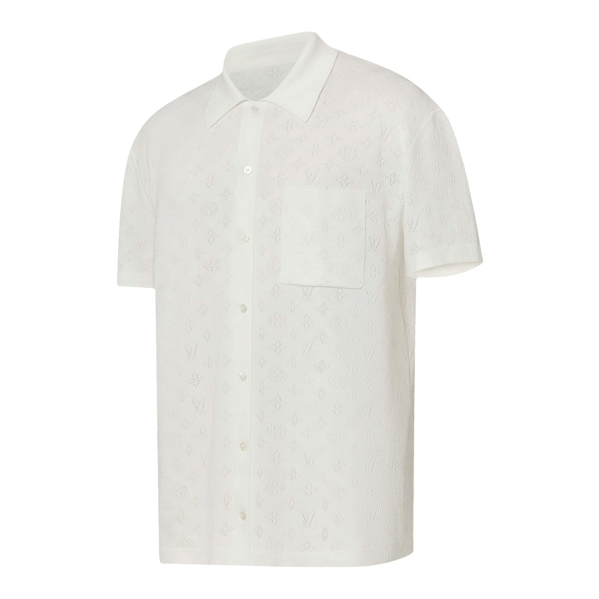 Monogram Pointelle Short-Sleeved Shirt