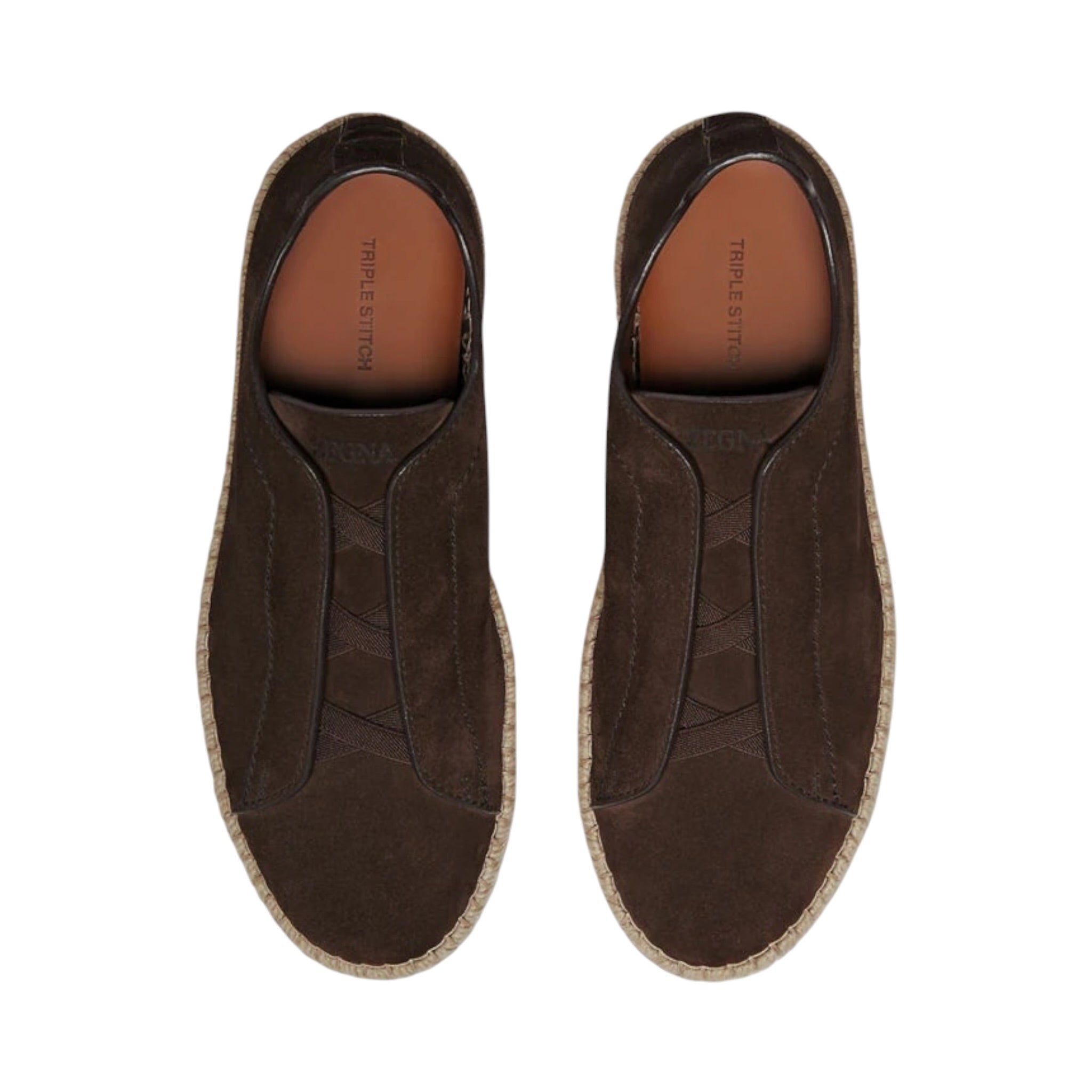 Dark Brown Suede Triple Stitch zegna